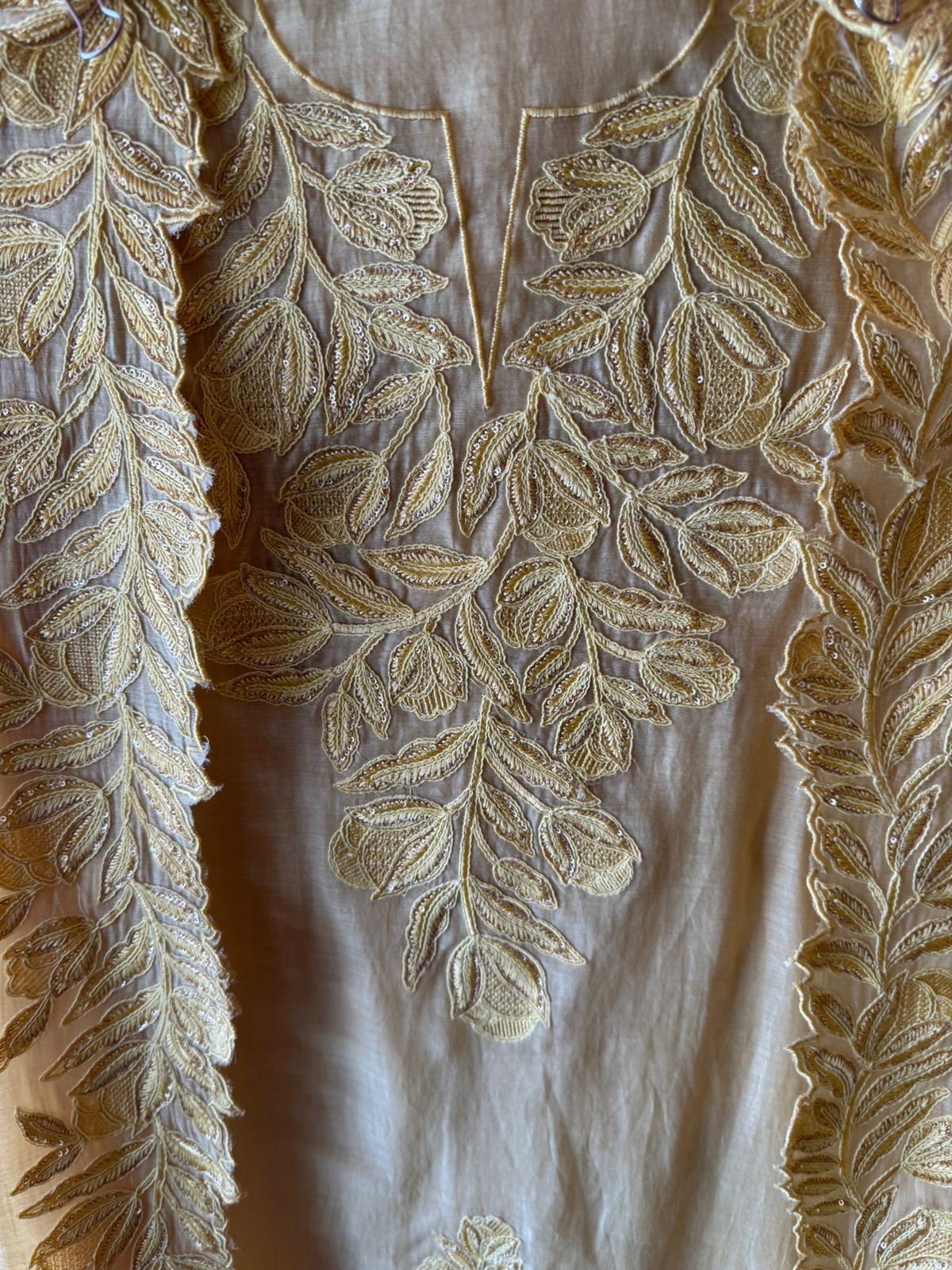 Mul cotton Chanderi unstitched Suit
