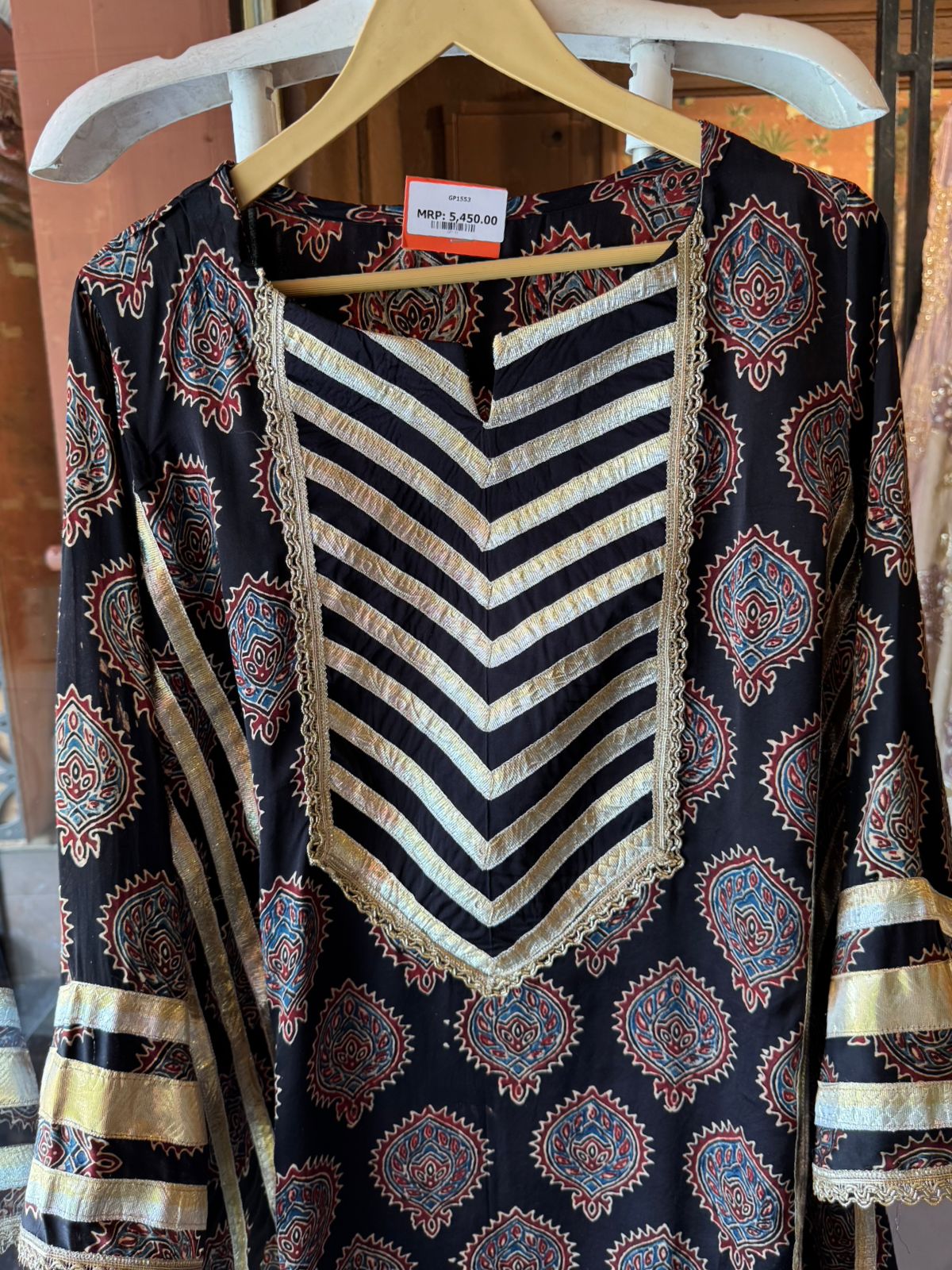 Midnight Ajrakh Inspired Kurta Set