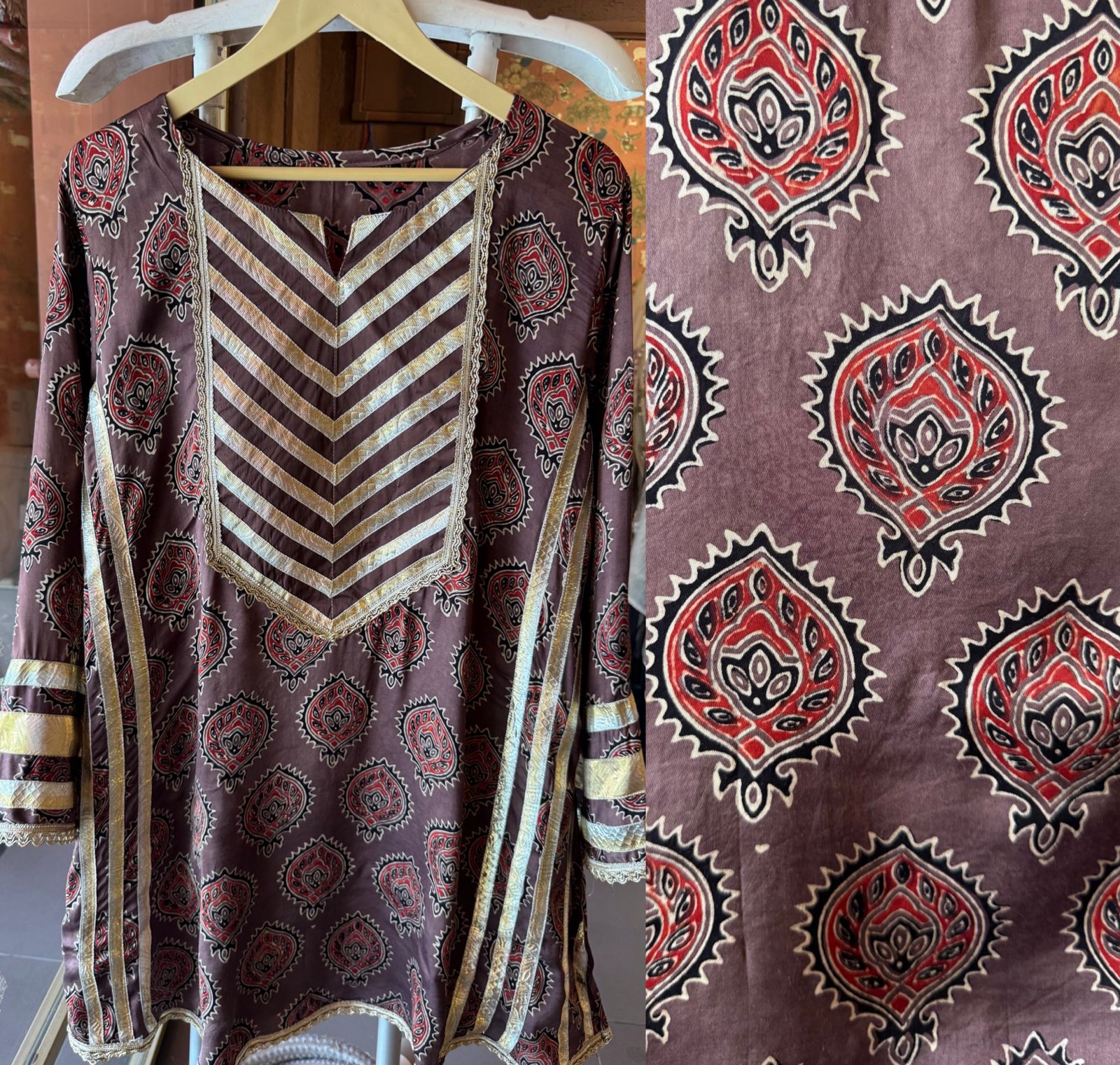 Midnight Ajrakh Inspired Kurta Set