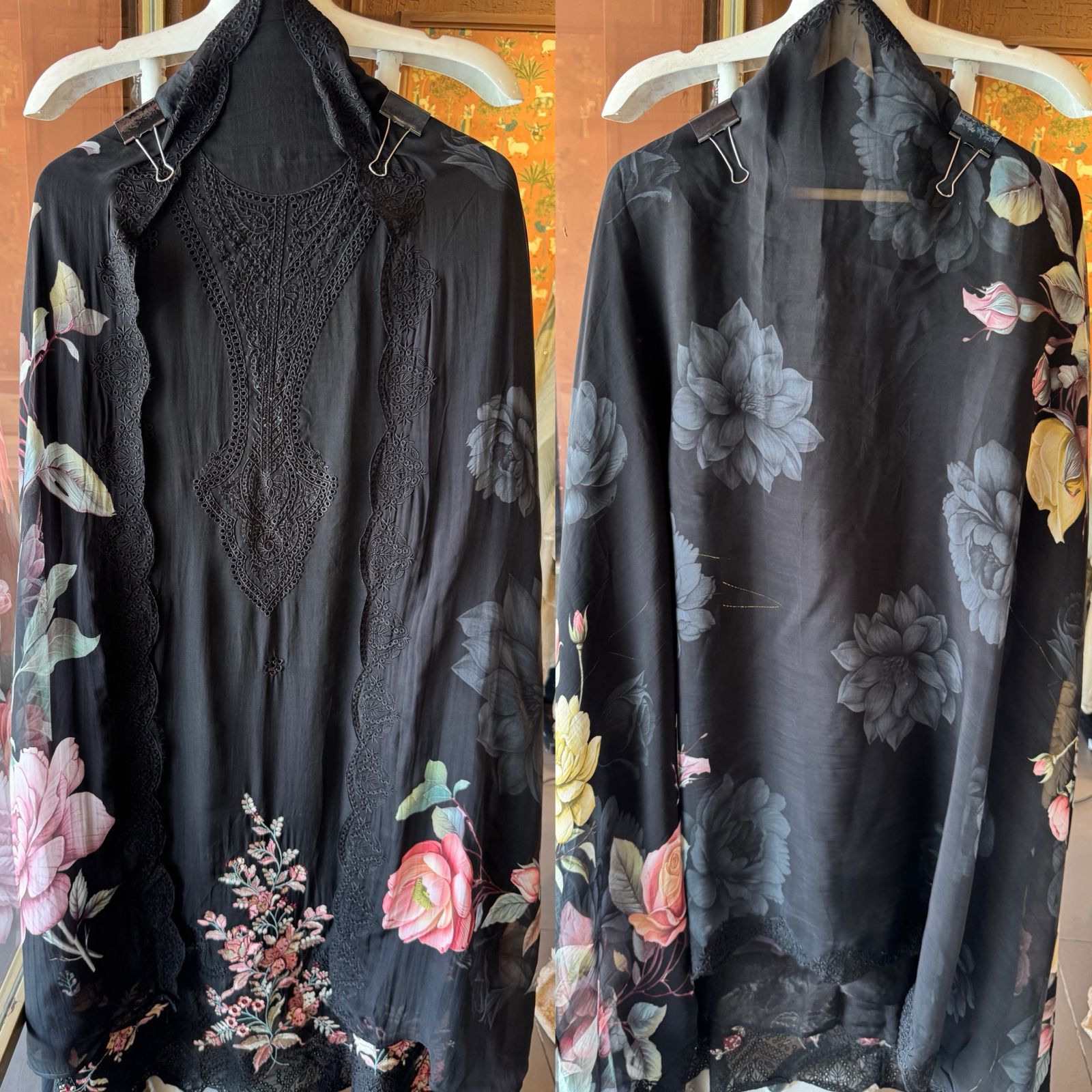 Organza Unstitched Suit set