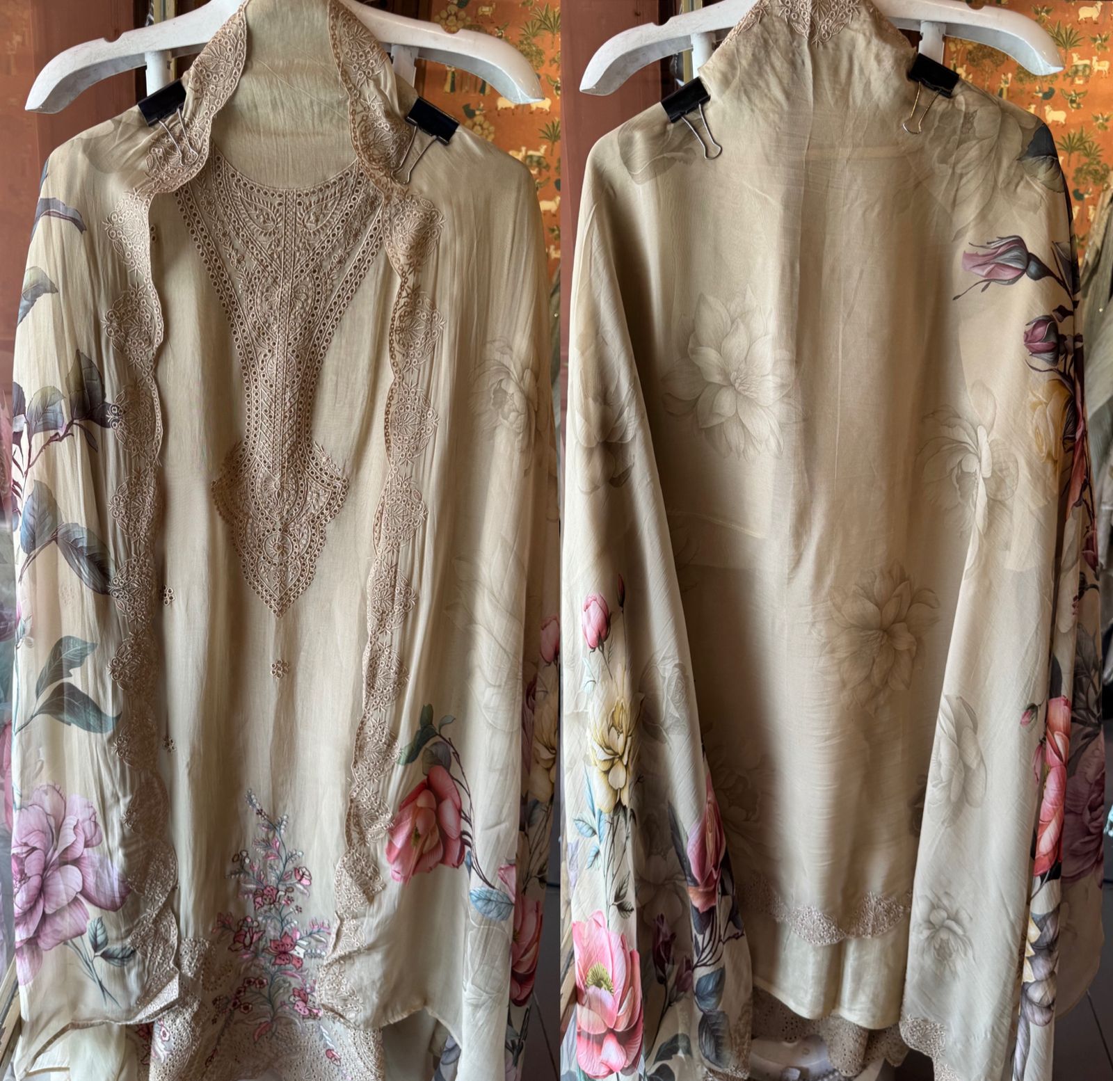 Organza Unstitched Suit set