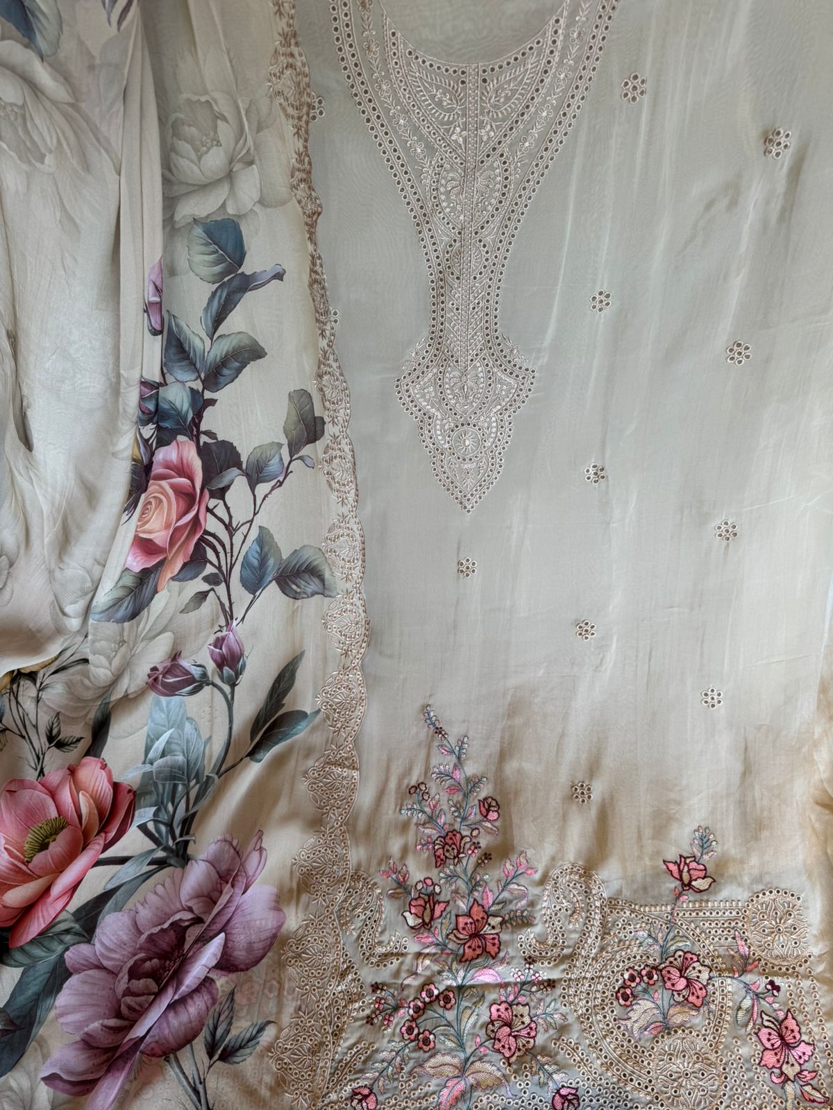 Organza Unstitched Suit set