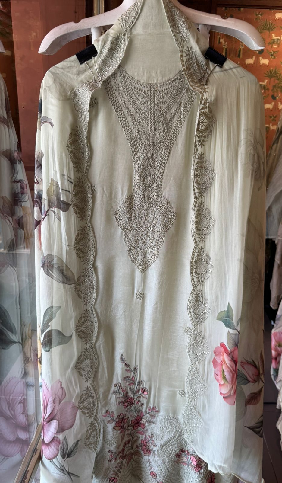 Organza Unstitched Suit set