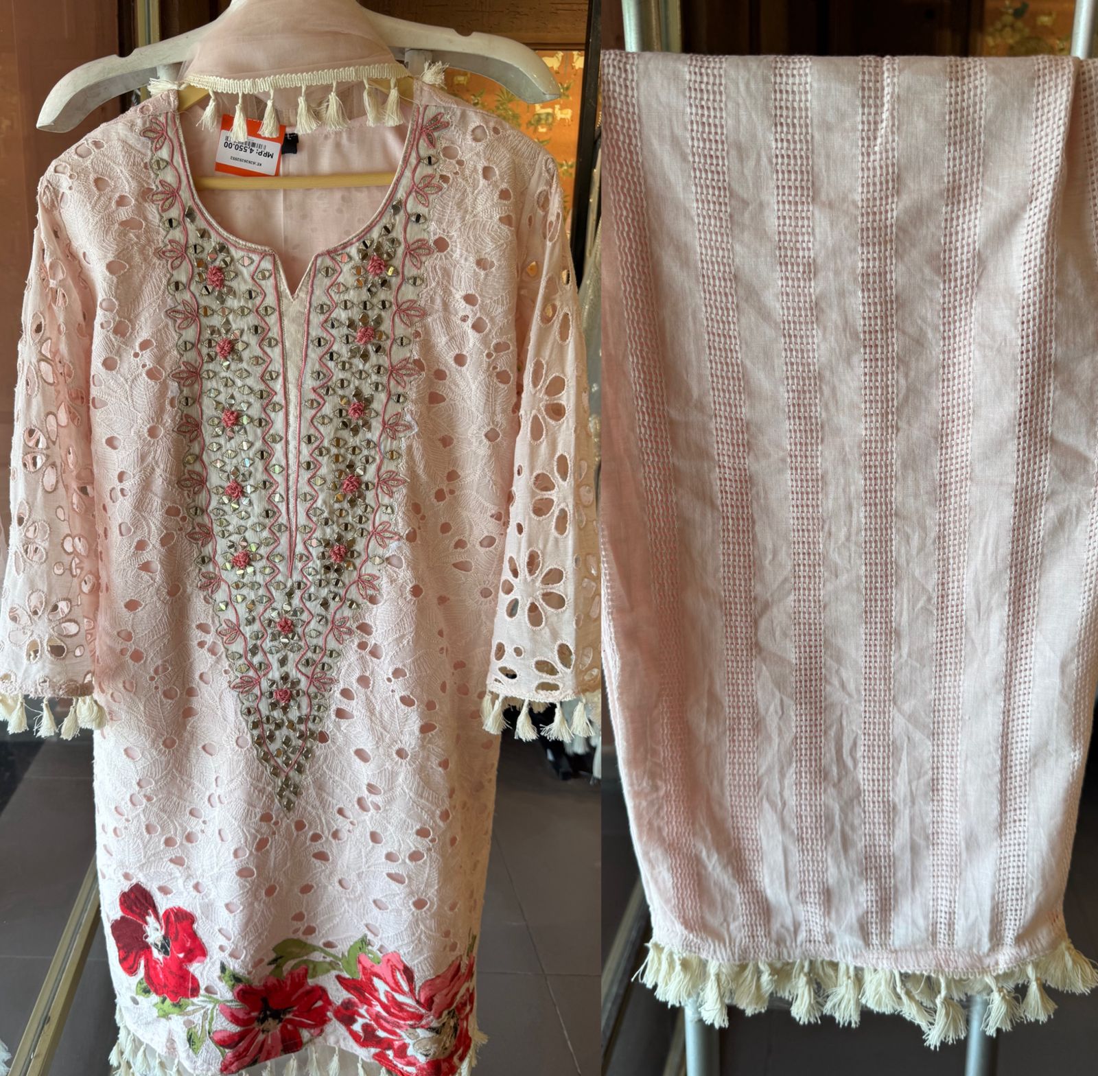 Hakuba cotton Schiffli Embroidered 3 Piece