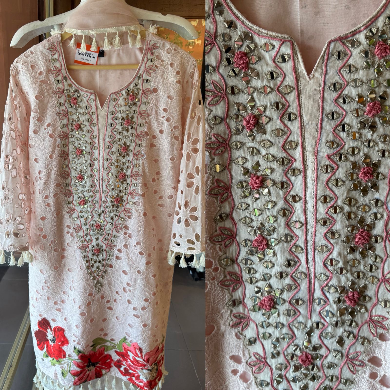 Hakuba cotton Schiffli Embroidered 3 Piece