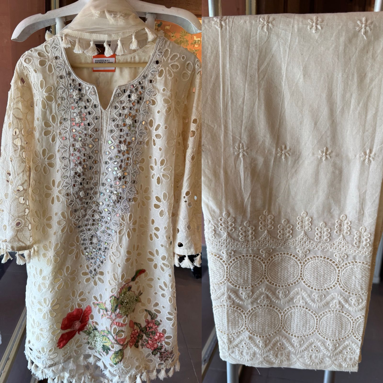 Hakuba cotton Schiffli Embroidered 3 Piece sets