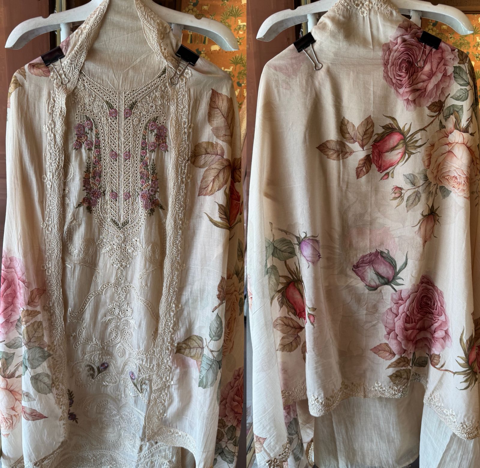 Mul Mul cotton Unstitched Suit set