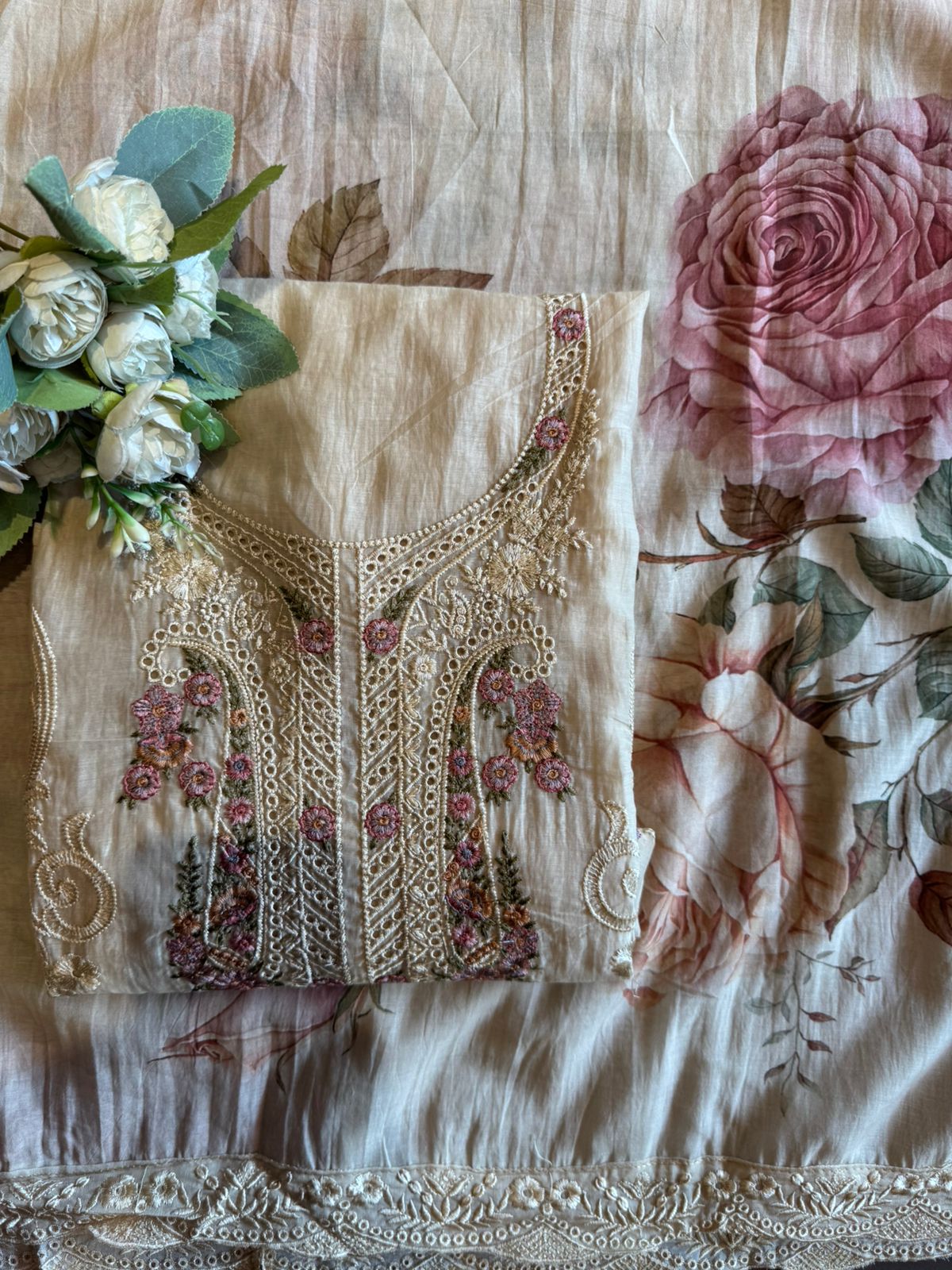 Mul Mul cotton Unstitched Suit set
