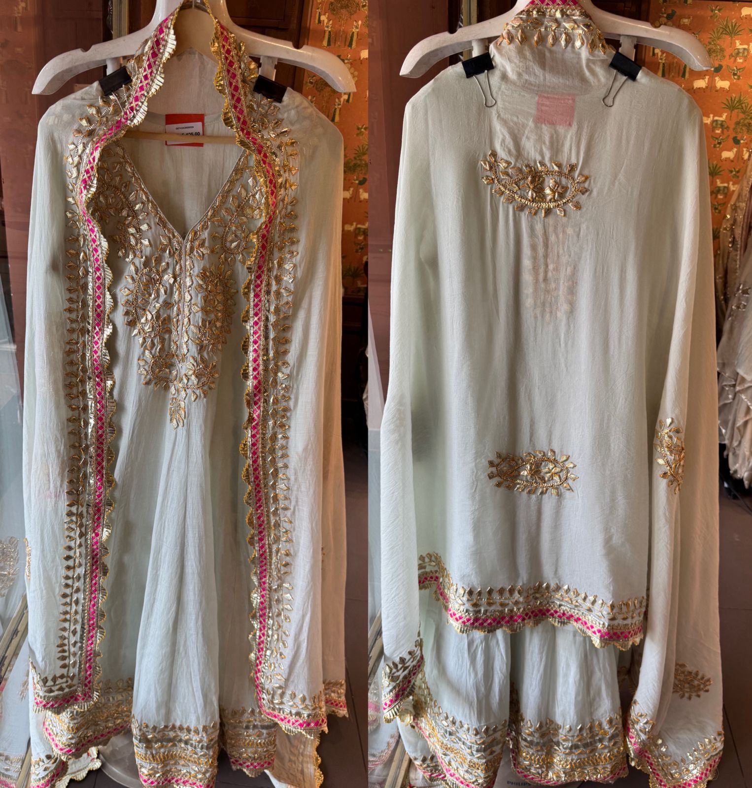Mul cotton Gota Patti Festive Anarkali Suit set