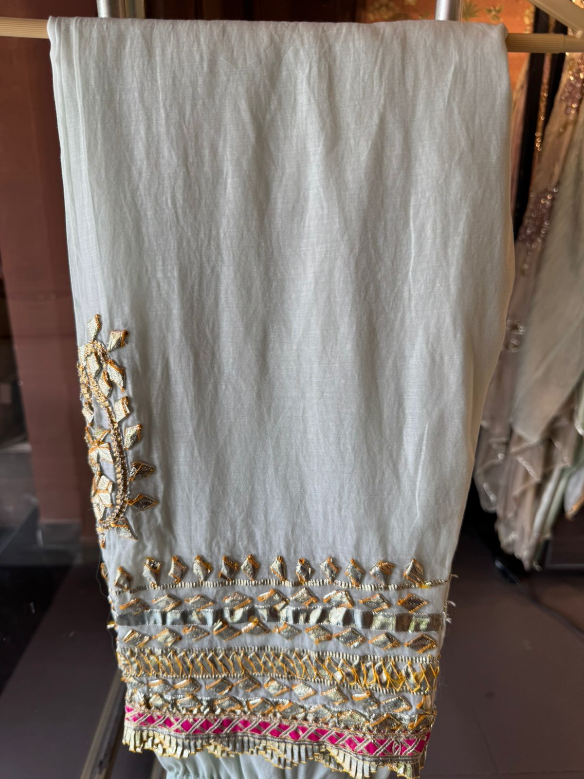 Mul cotton Gota Patti Festive Anarkali Suit set