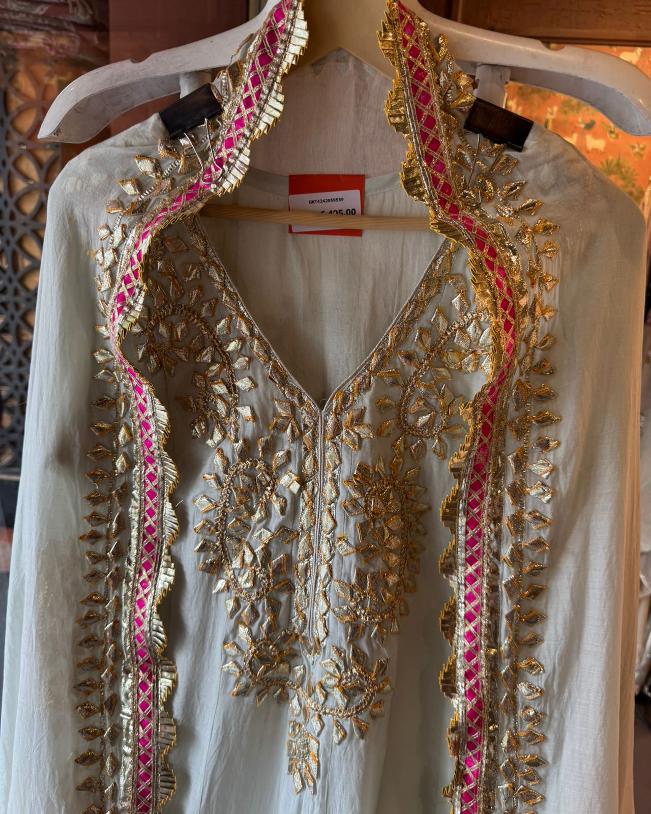Mul cotton Gota Patti Festive Anarkali Suit set