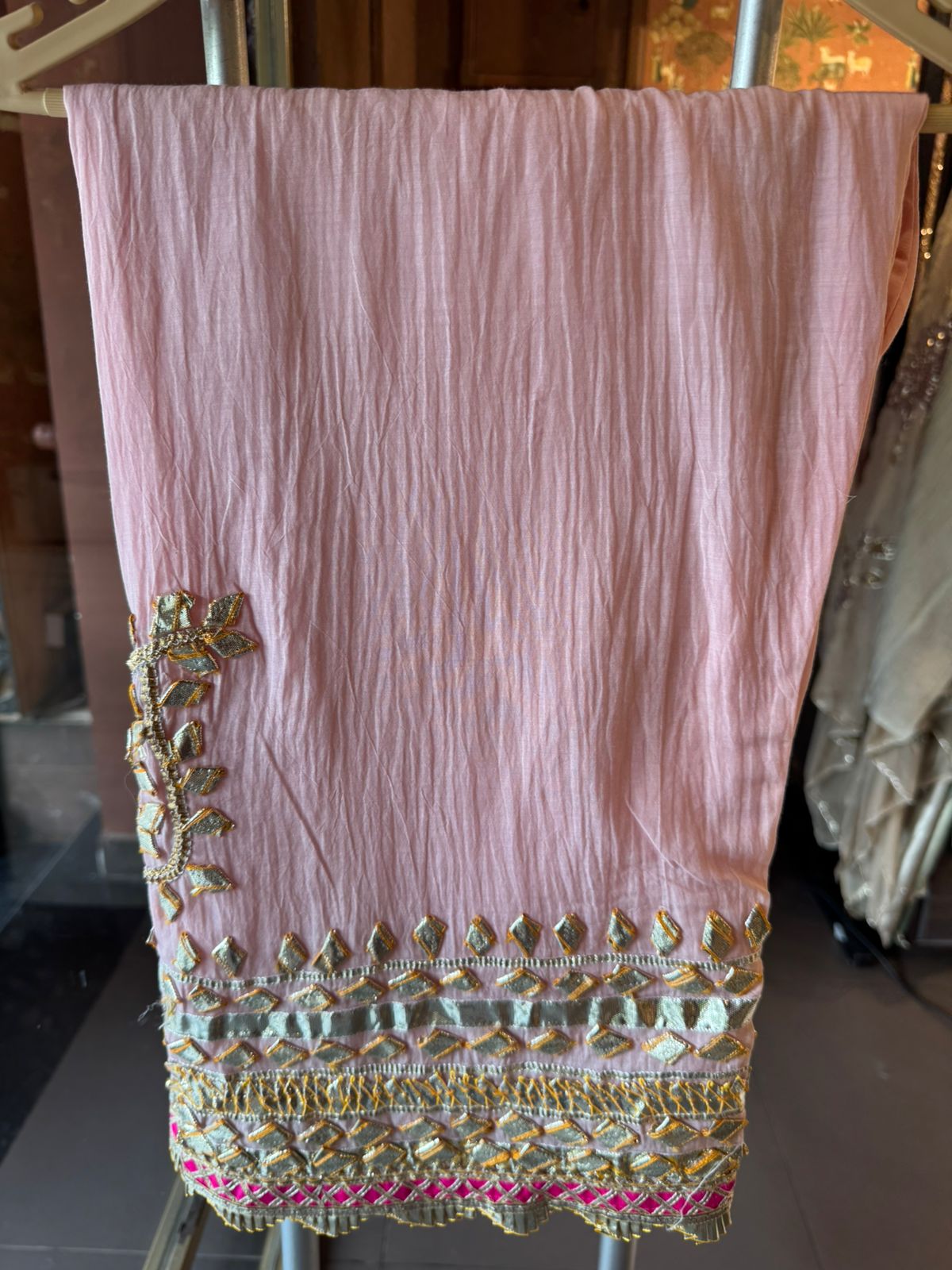 Mul cotton Gota Patti Festive Anarkali Suit set
