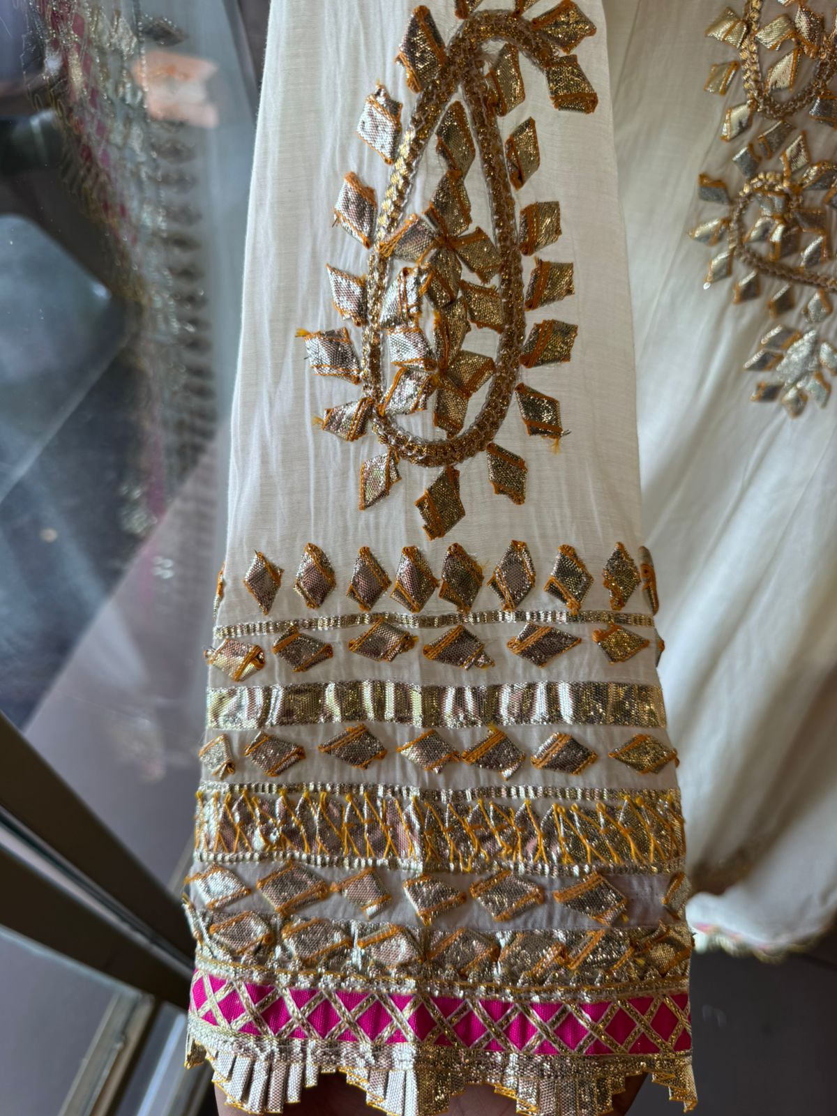 Mul cotton Gota Patti Festive Anarkali Suit set