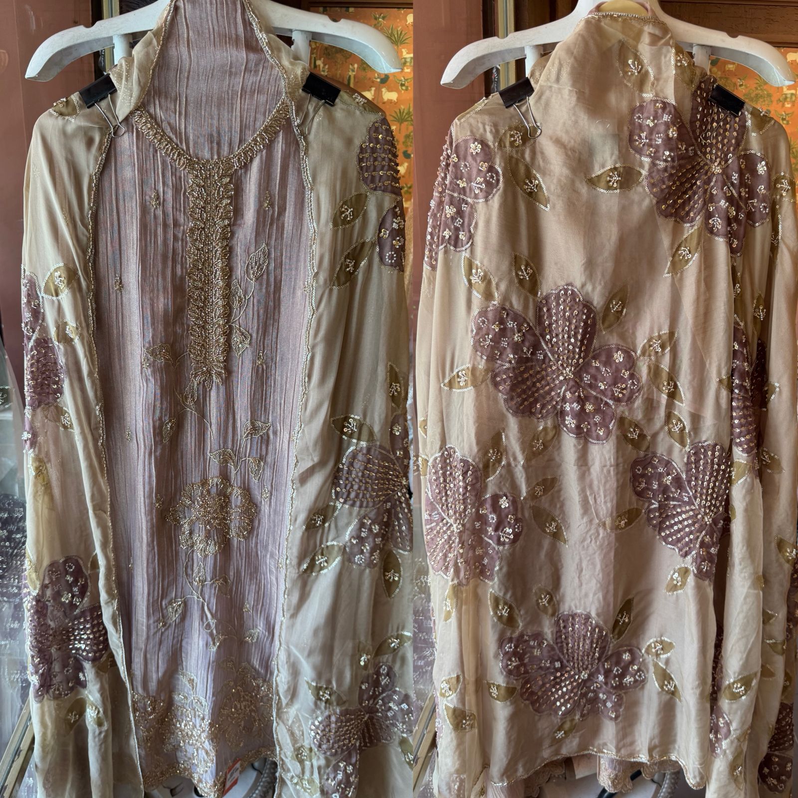 Floral Handwork unstitched Suit
