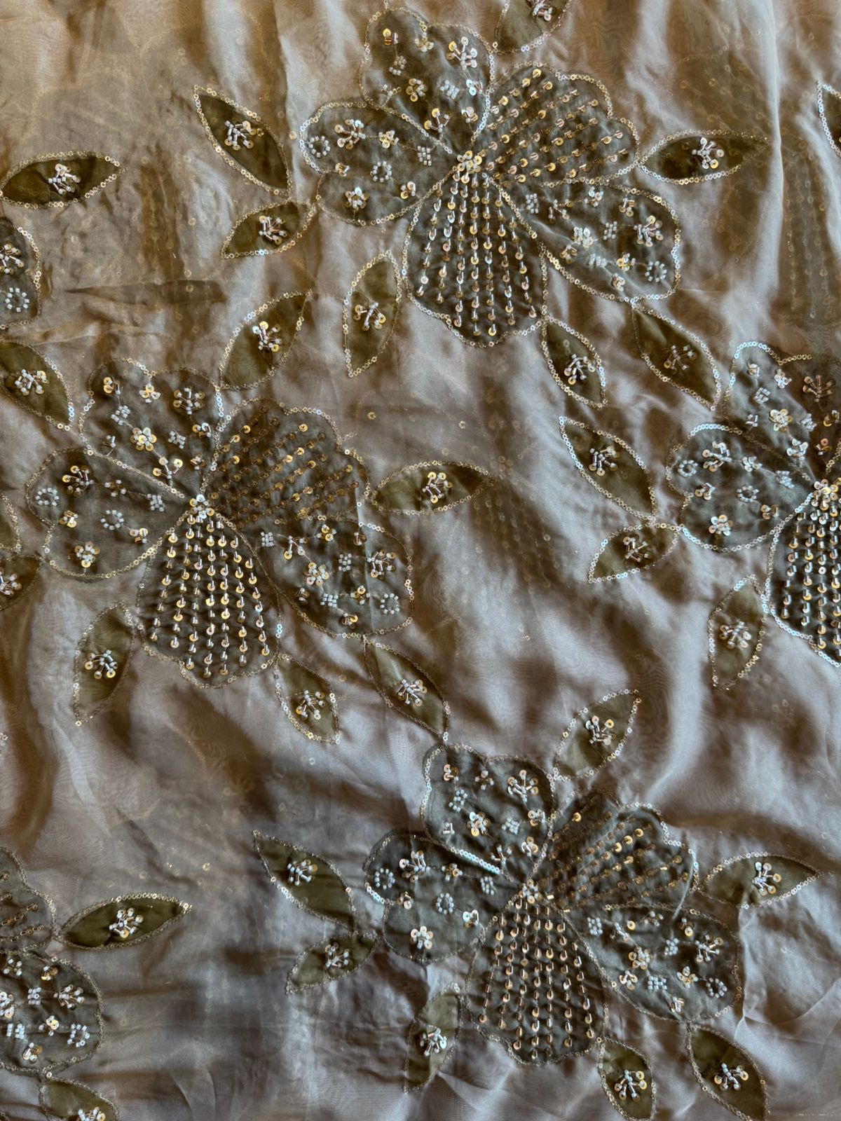 Floral Handwork unstitched Suit