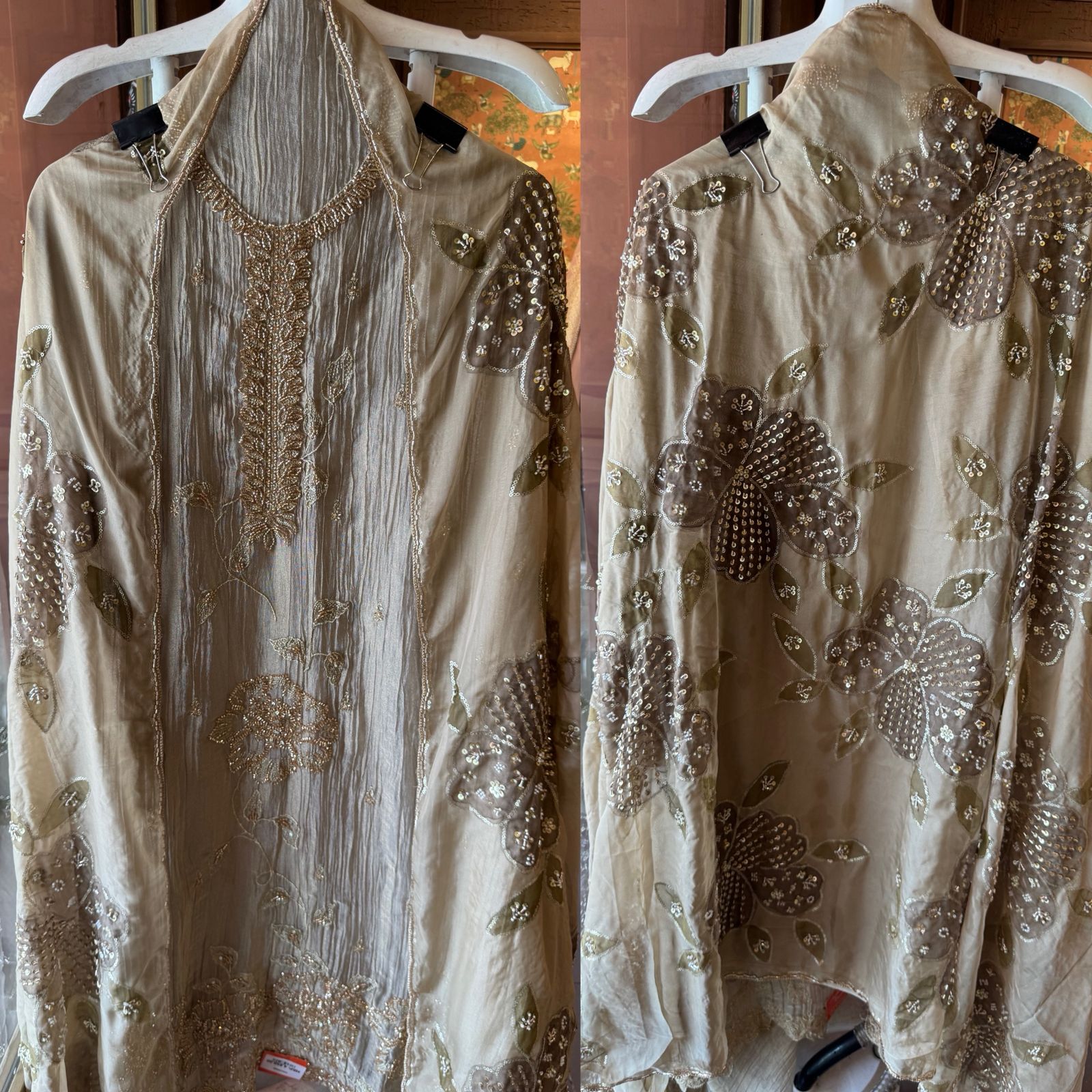 Floral Handwork unstitched Suit