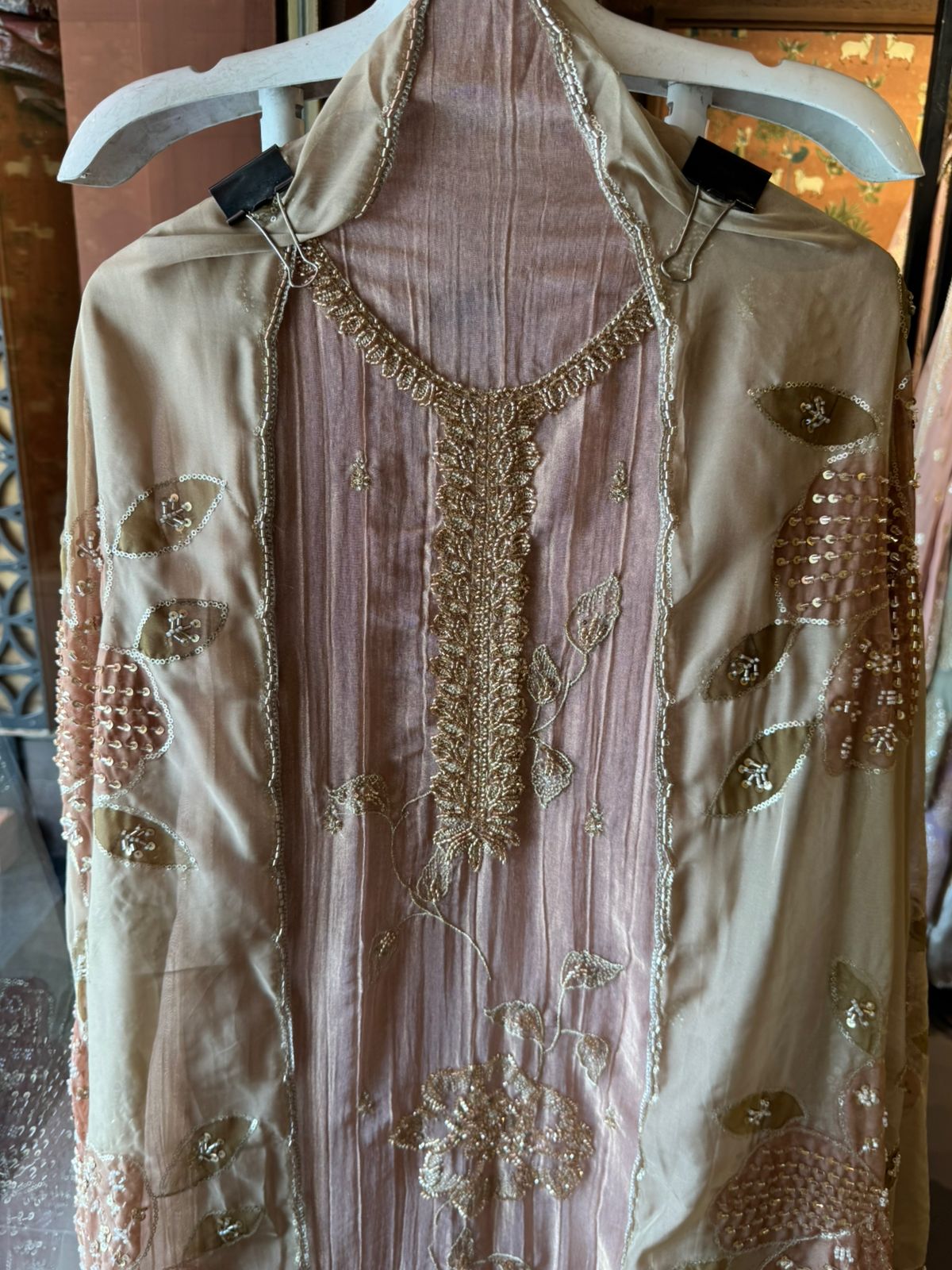 Floral Handwork unstitched Suit