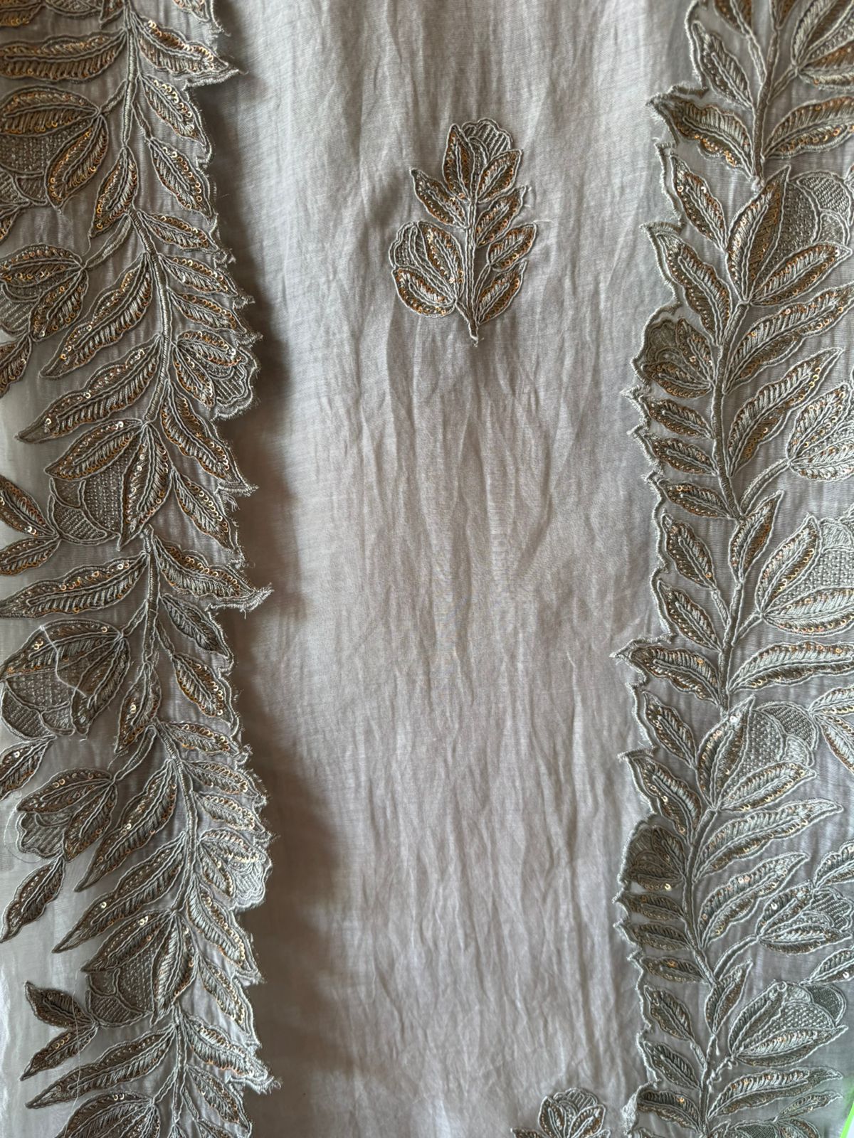 Mul cotton Chanderi unstitched Suit
