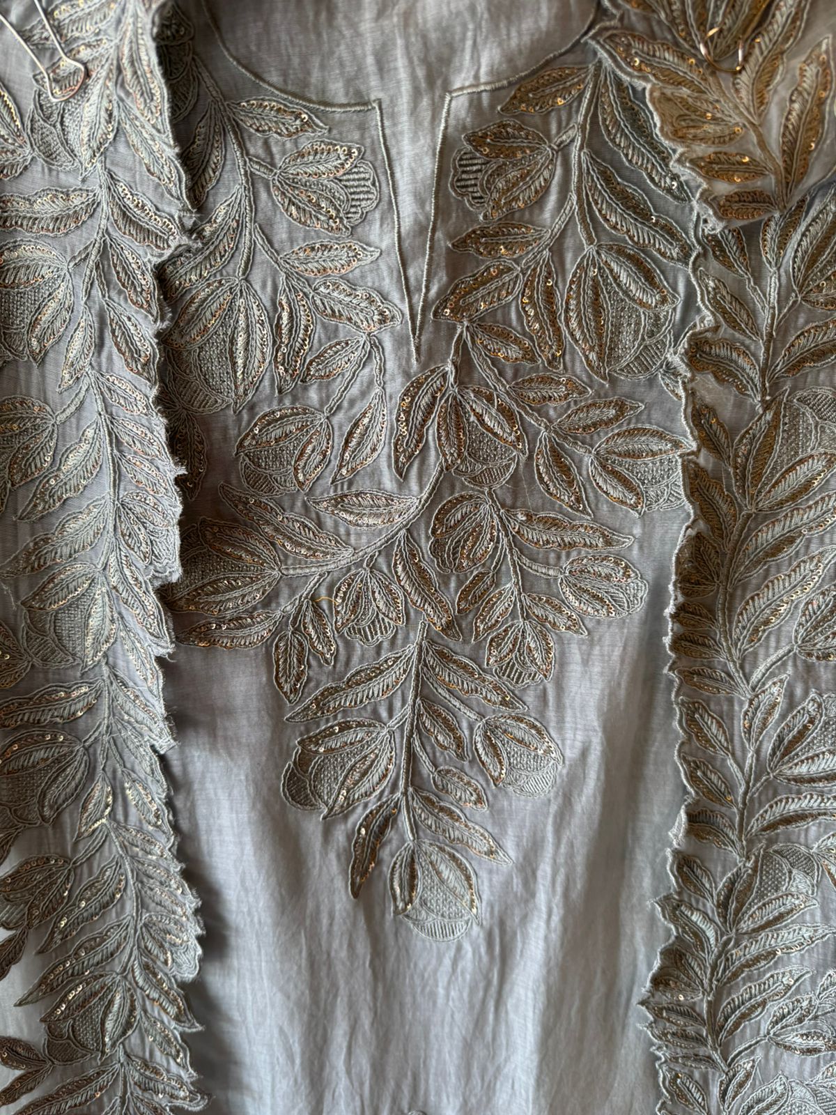 Mul cotton Chanderi unstitched Suit