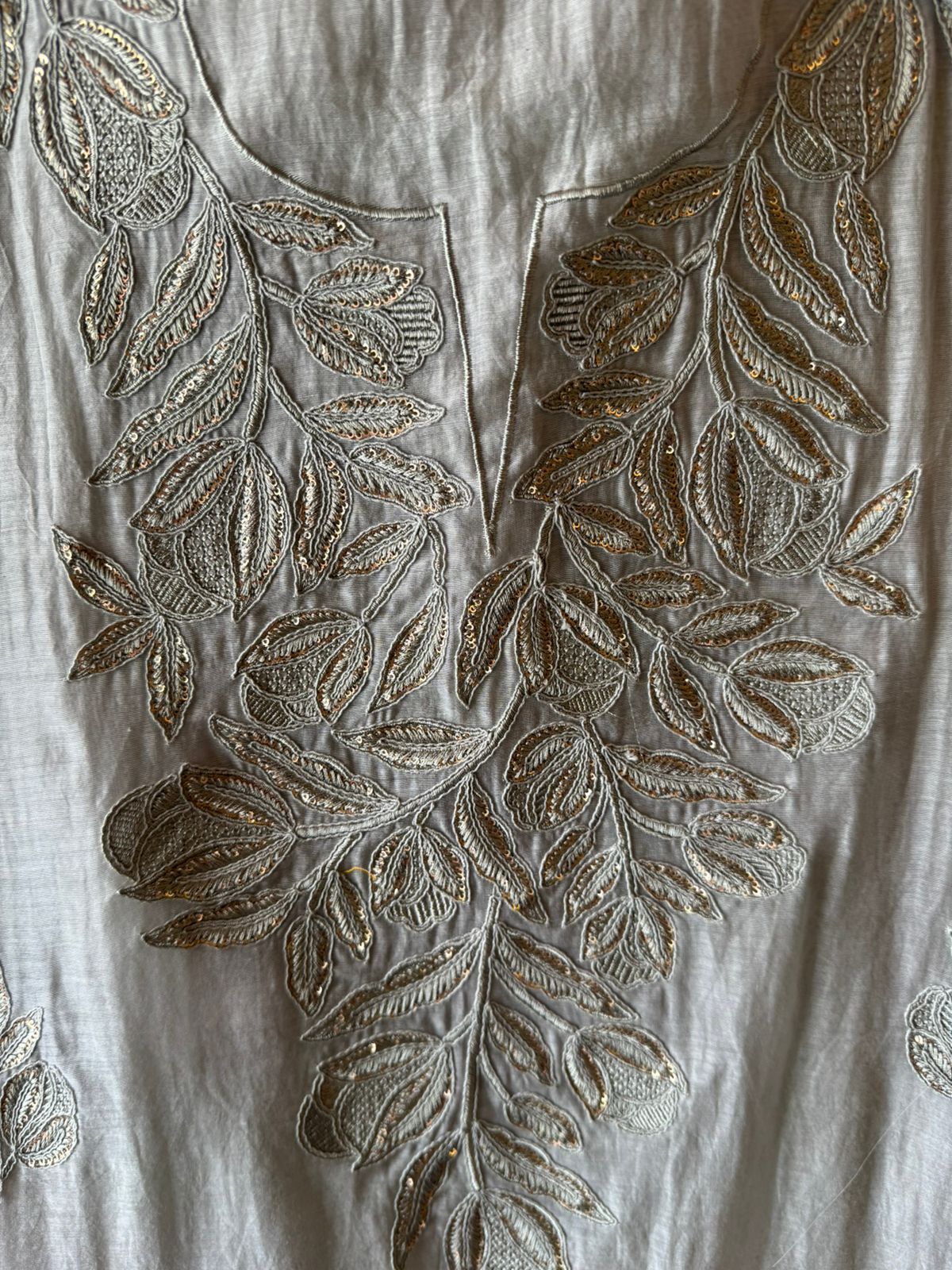 Mul cotton Chanderi unstitched Suit