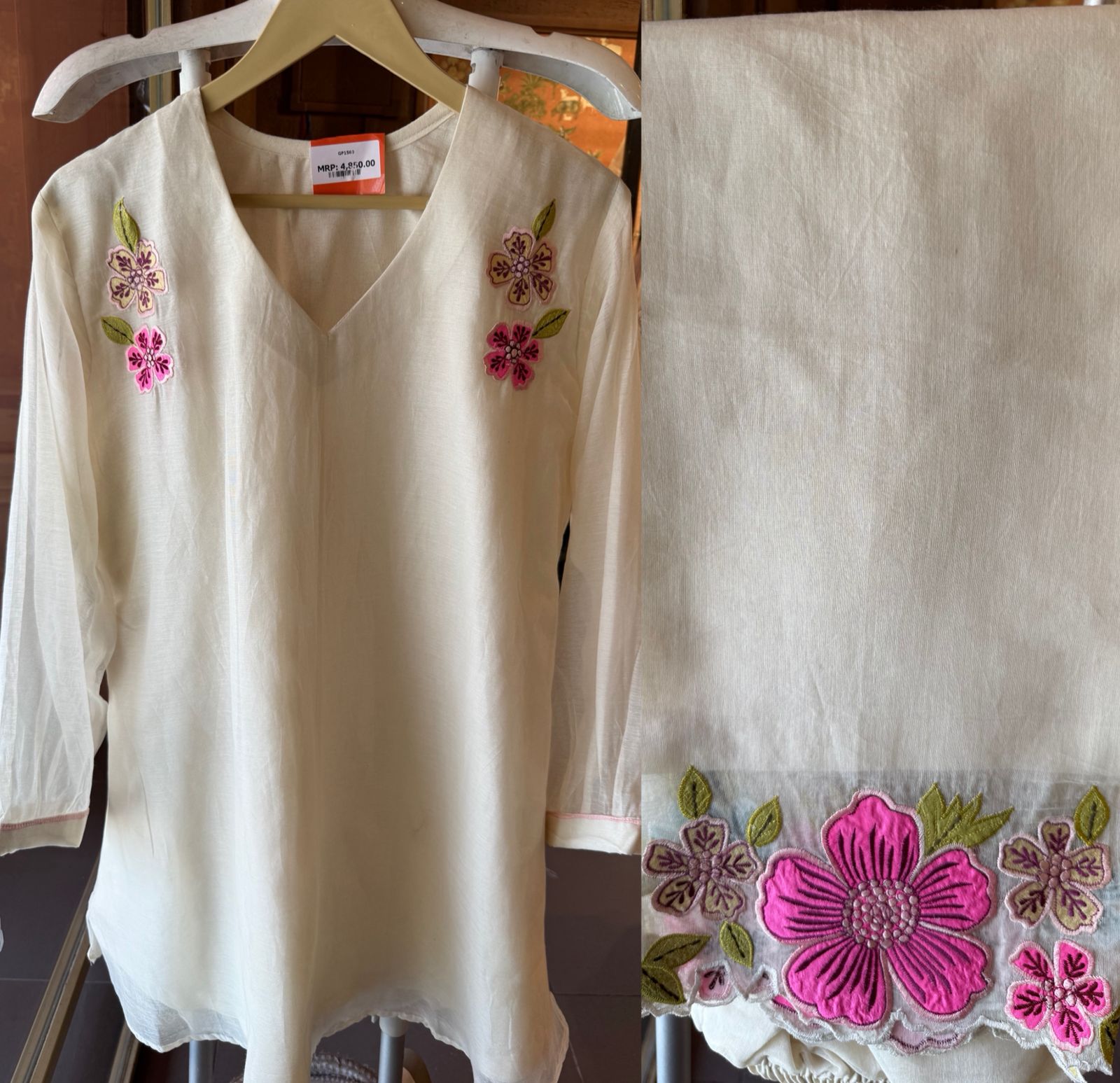 Mul chanderi Tunic Top and pants
