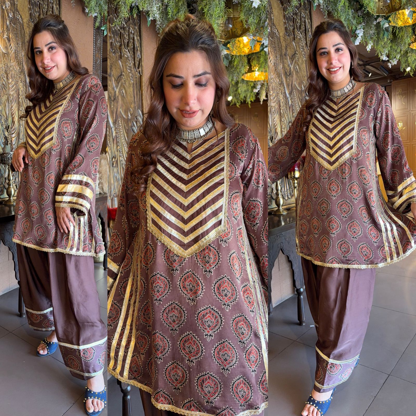 Midnight Ajrakh Inspired Kurta Set