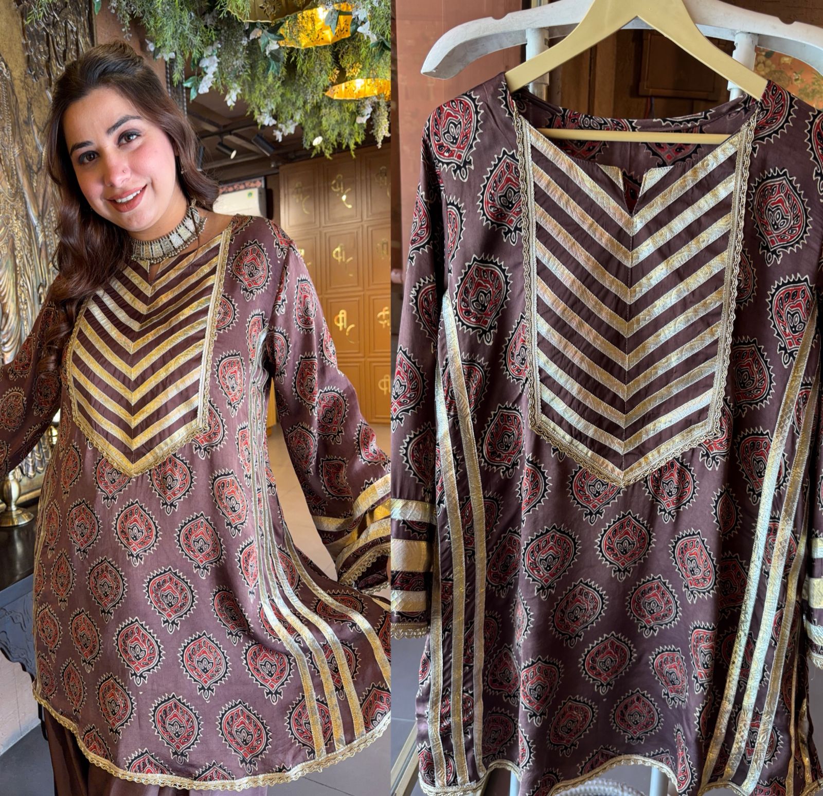Midnight Ajrakh Inspired Kurta Set