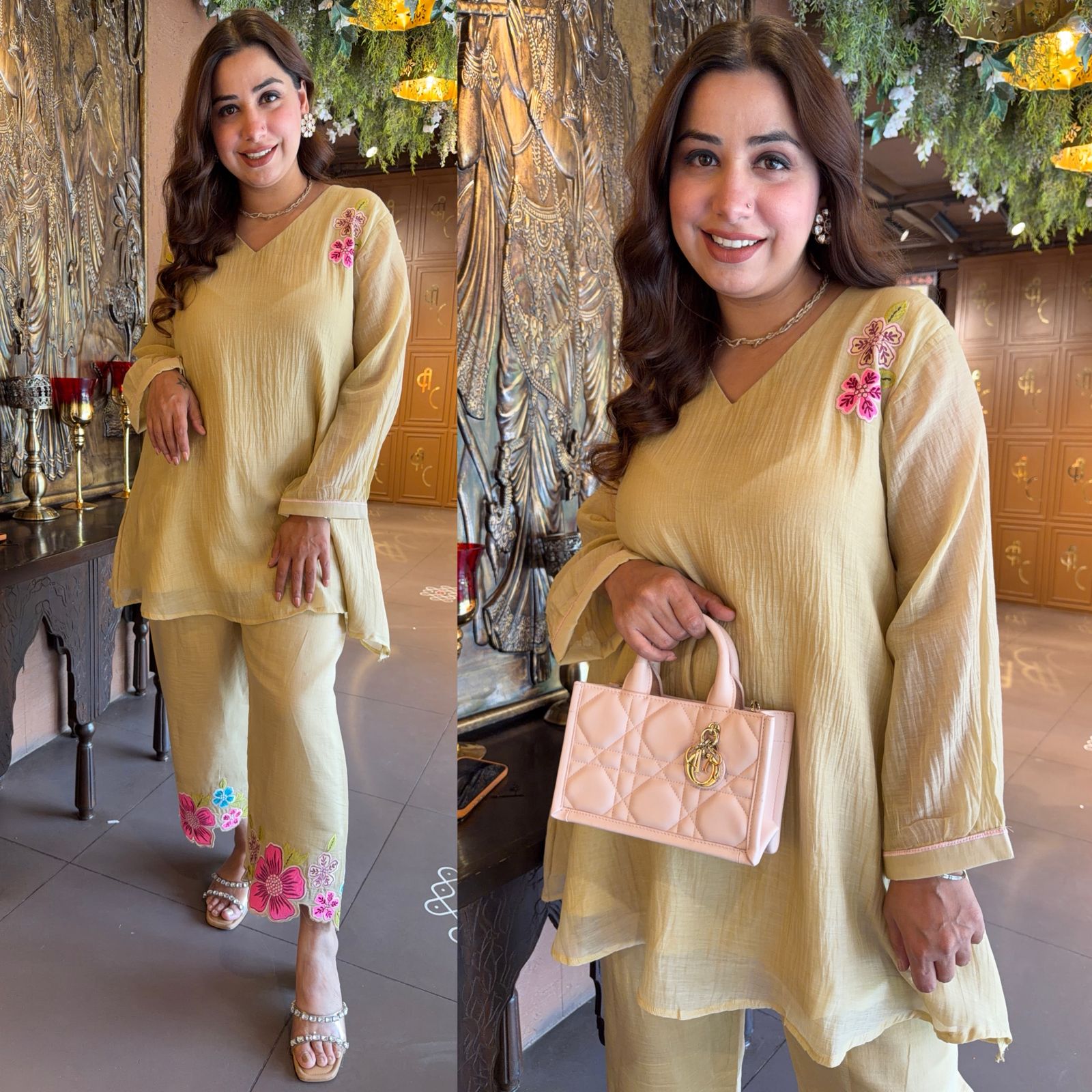Mul chanderi Tunic Top and pants