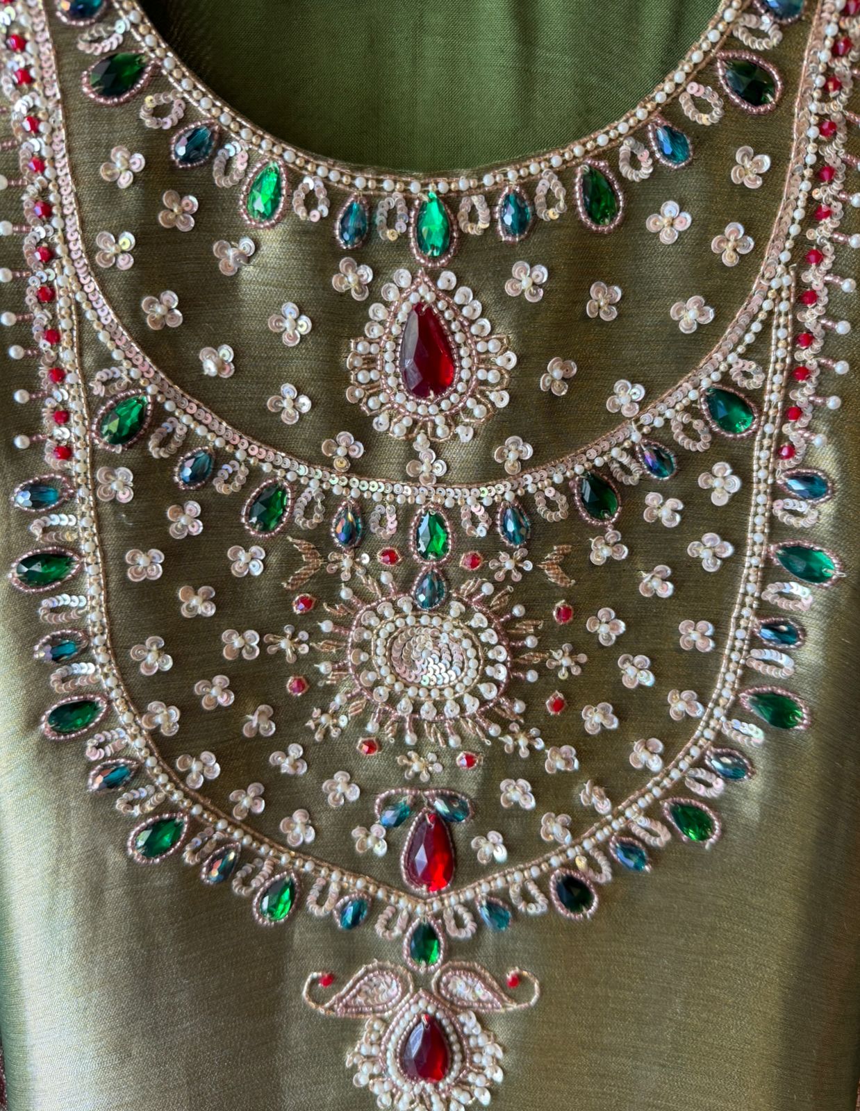 Jewel Embellished Long dress on giraffe tissue