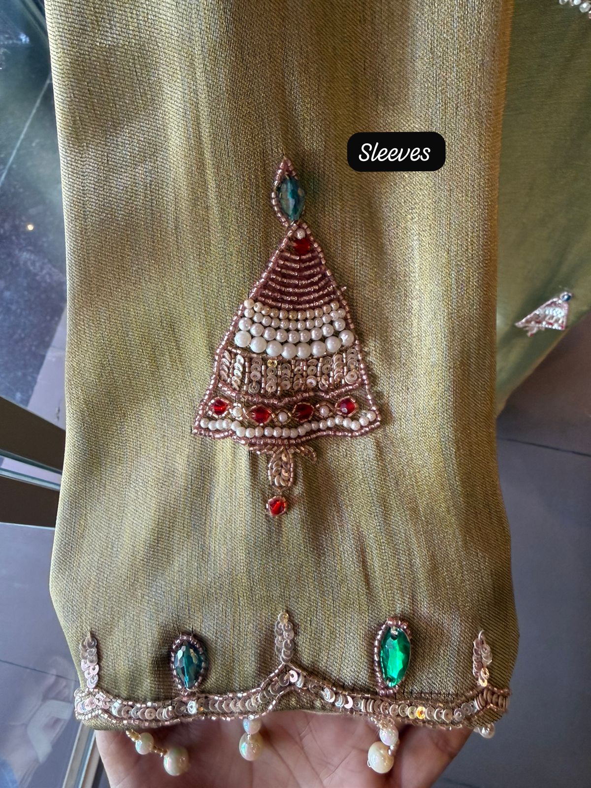 Jewel Embellished Long dress on giraffe tissue
