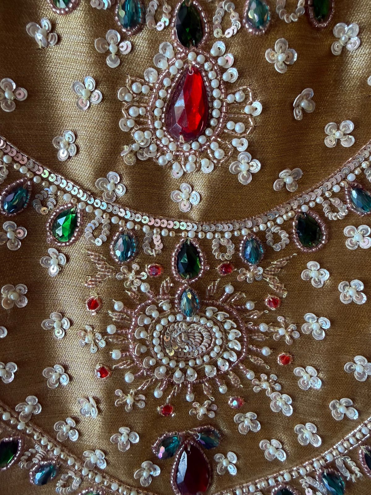 Jewel Embellished Long dress on giraffe tissue