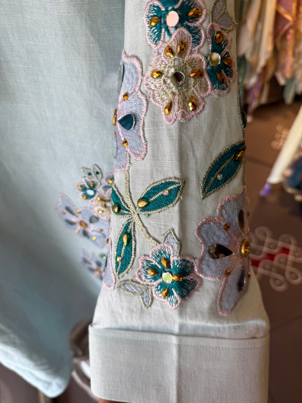 Floral designer Embroidered Tunic with pants