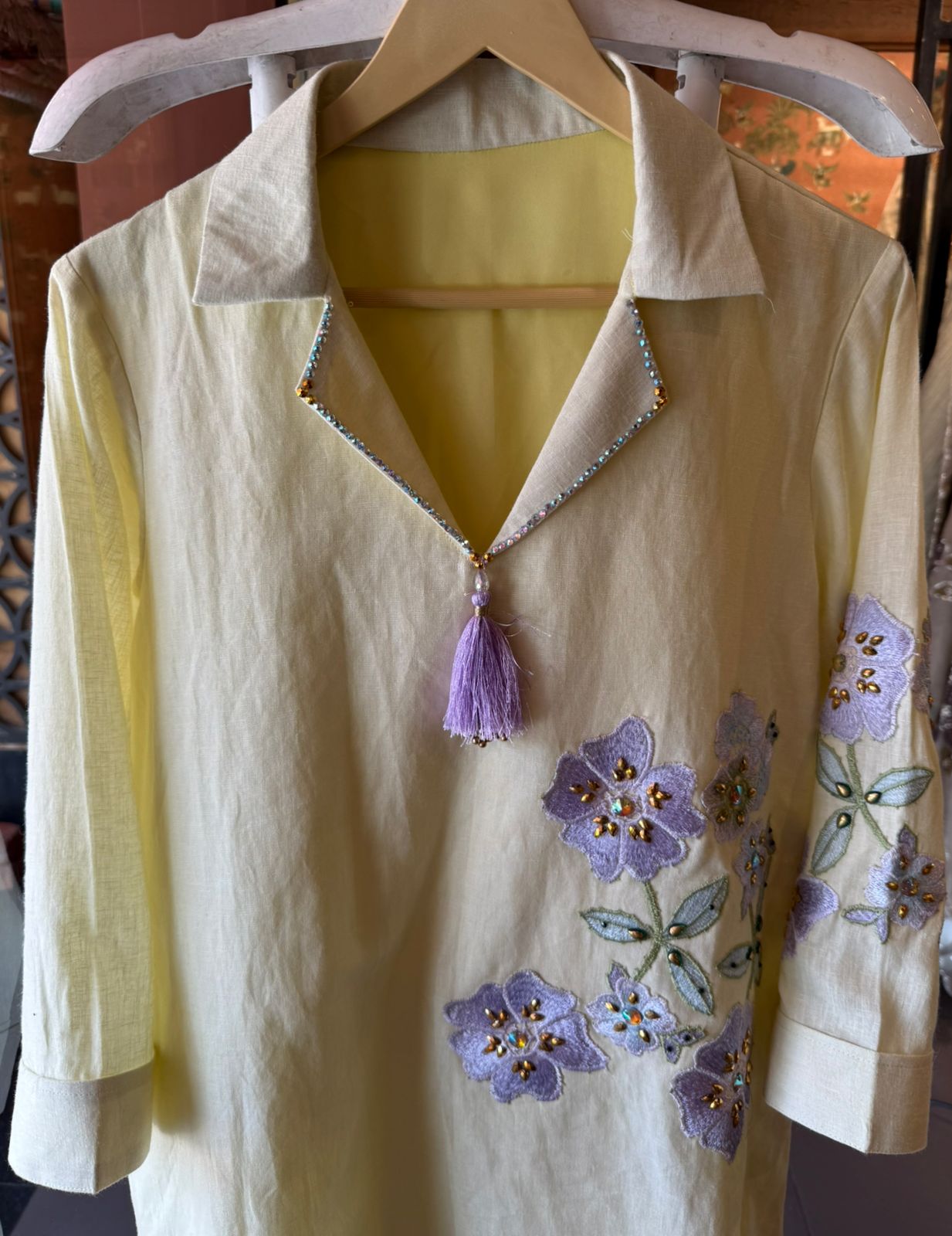 Floral designer Embroidered Tunic with pants