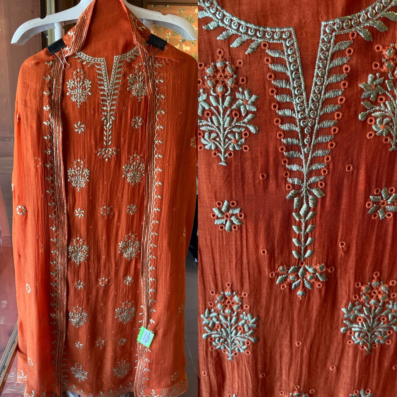 Premium Mul cotton Chanderi kurta set