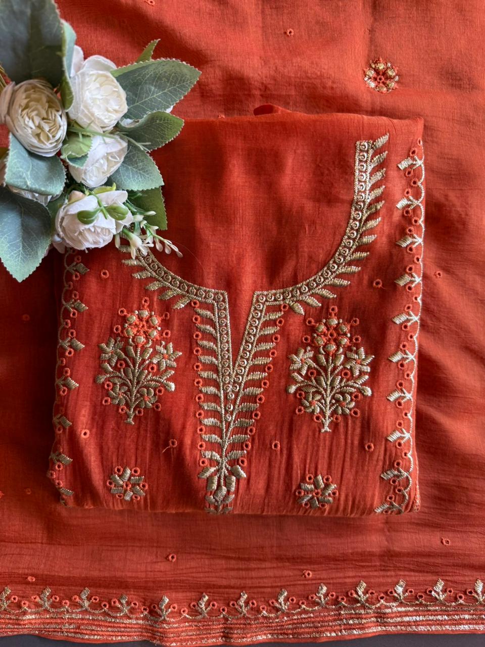 Premium Mul cotton Chanderi kurta set