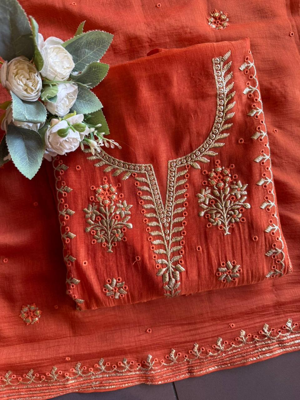 Premium Mul cotton Chanderi kurta set