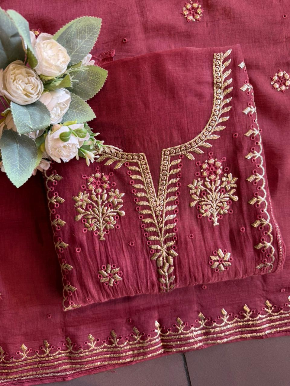 Premium Mul cotton Chanderi kurta set