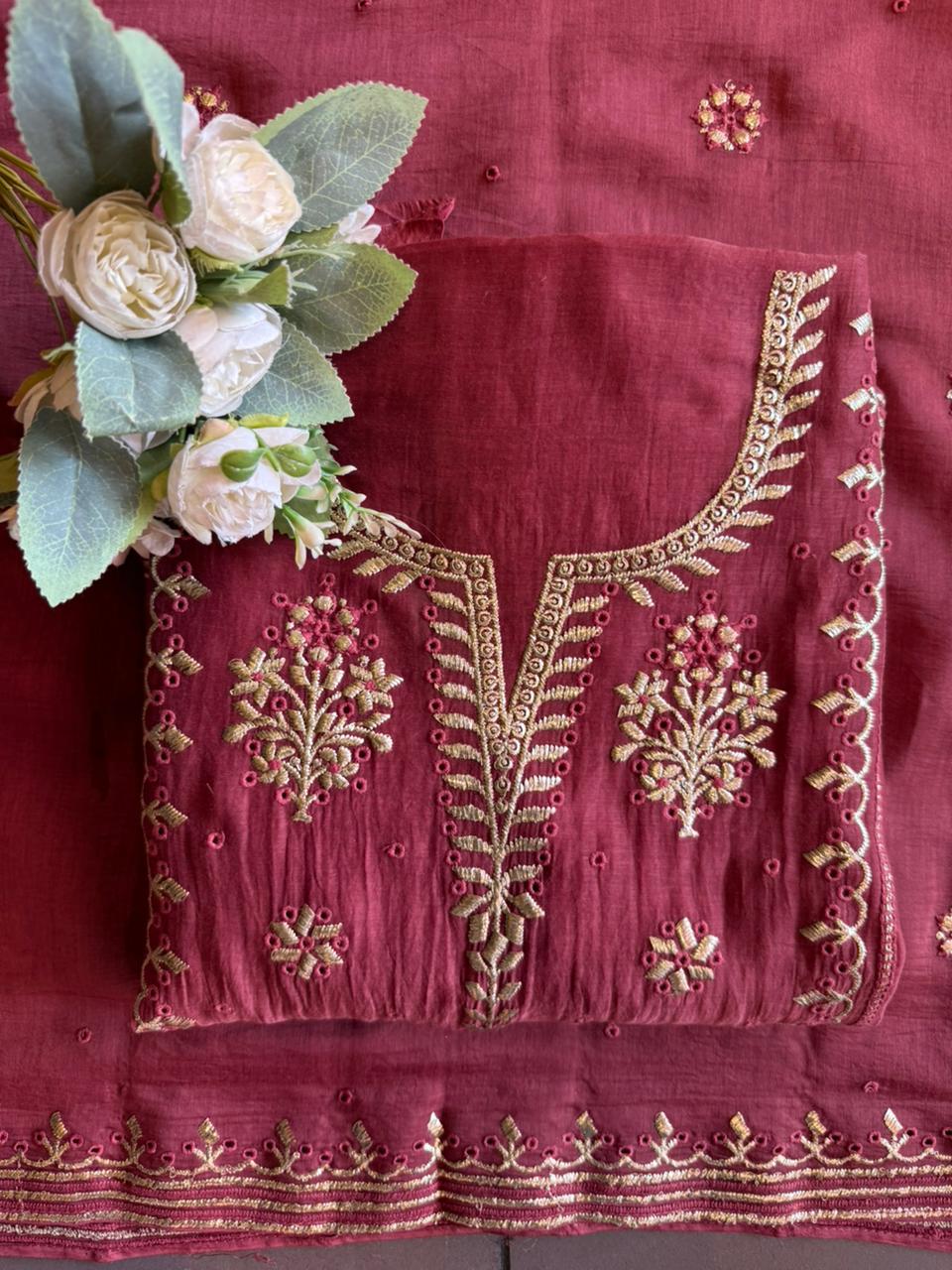 Premium Mul cotton Chanderi kurta set