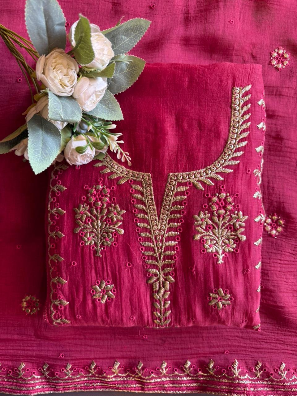 Premium Mul cotton Chanderi kurta set