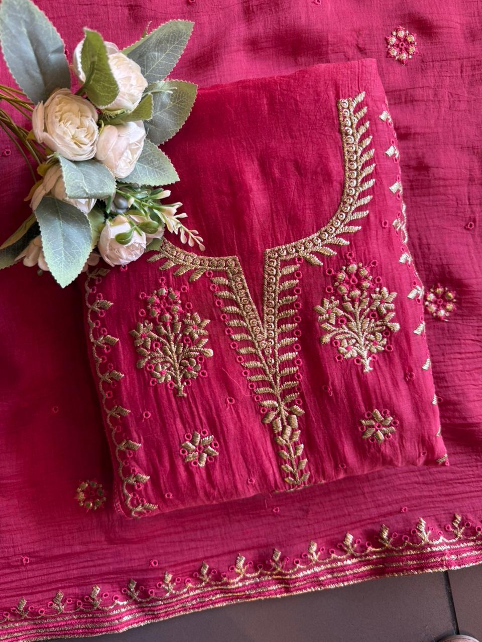 Premium Mul cotton Chanderi kurta set