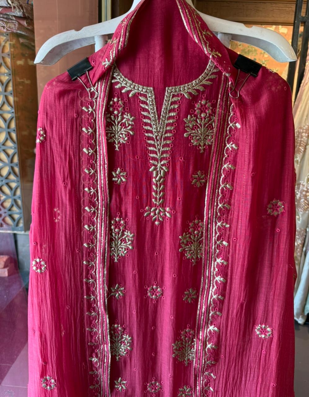 Premium Mul cotton Chanderi kurta set