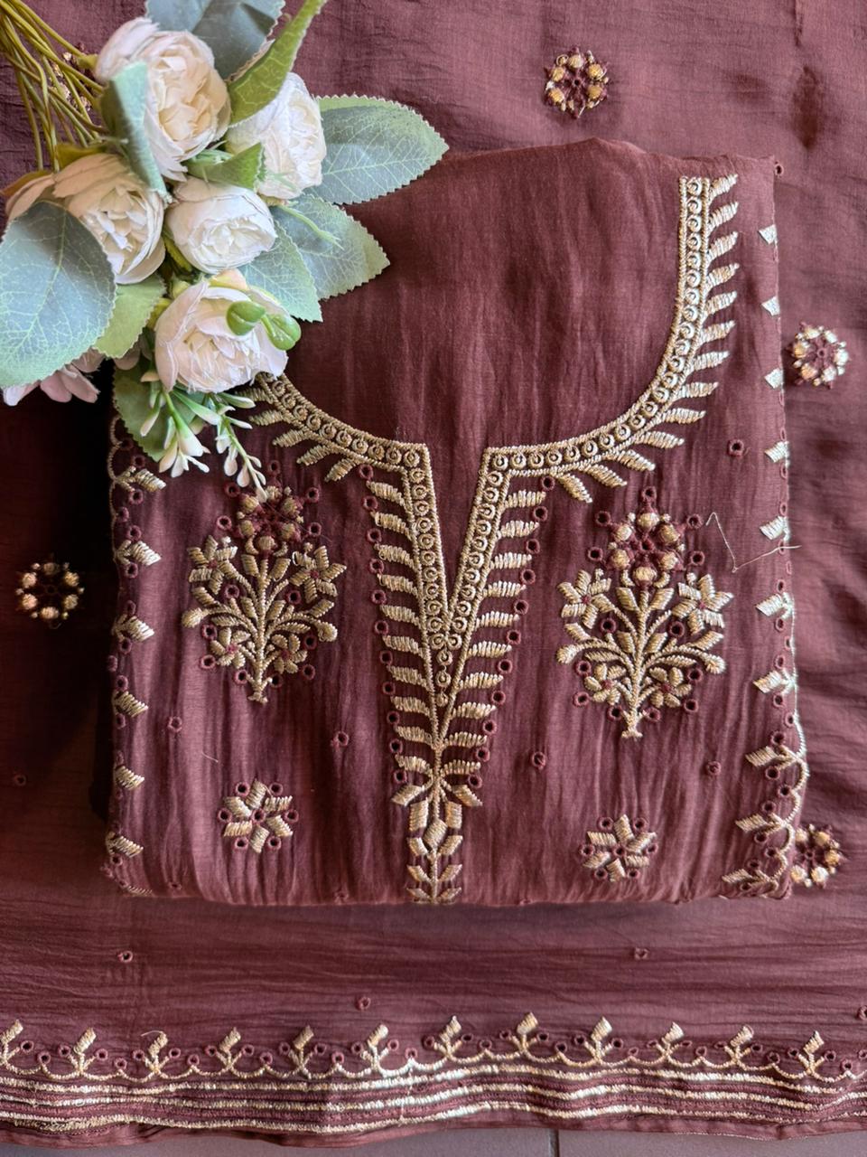 Premium Mul cotton Chanderi kurta set
