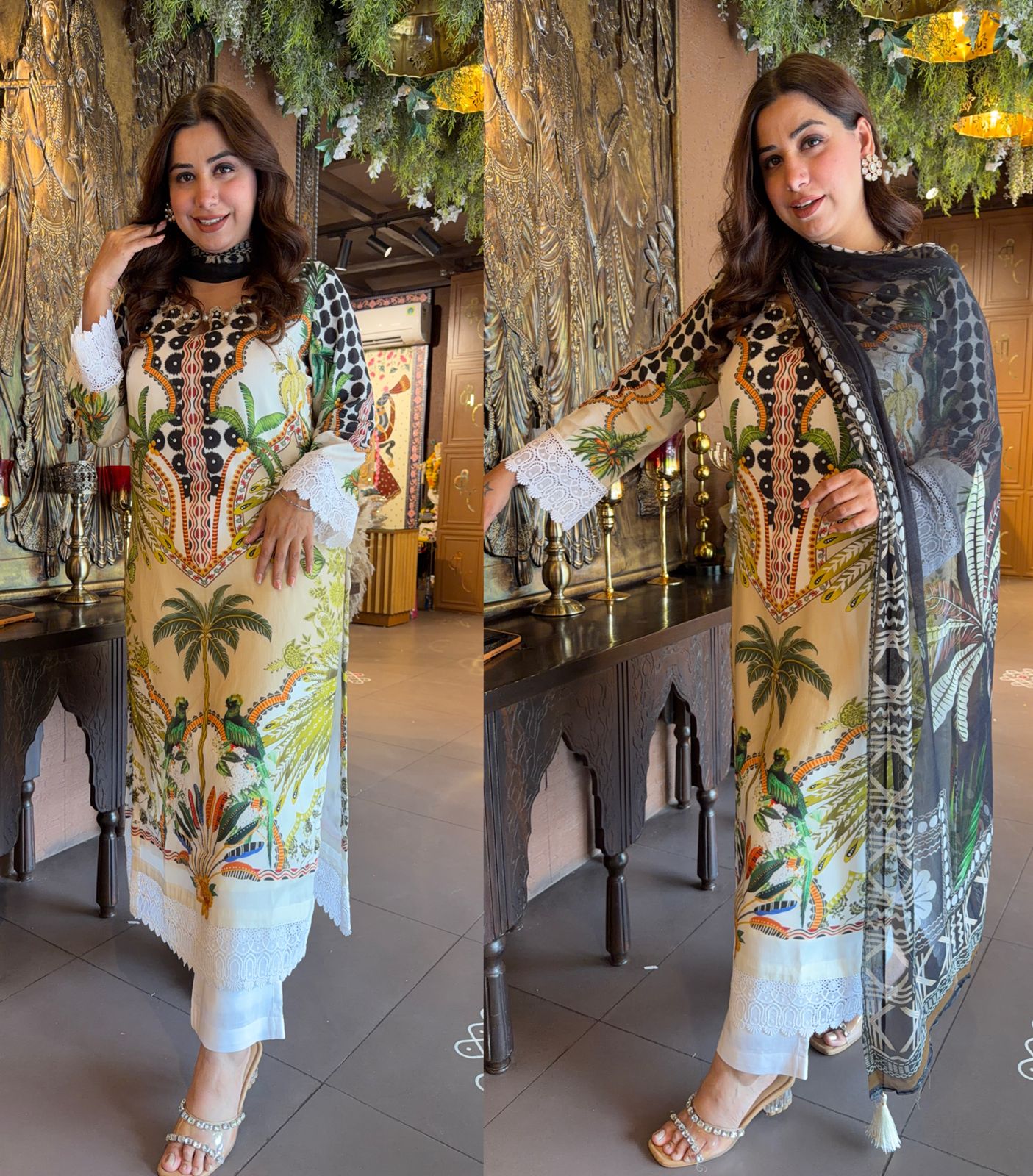 Tropical Printed Statement three piece Readymade set