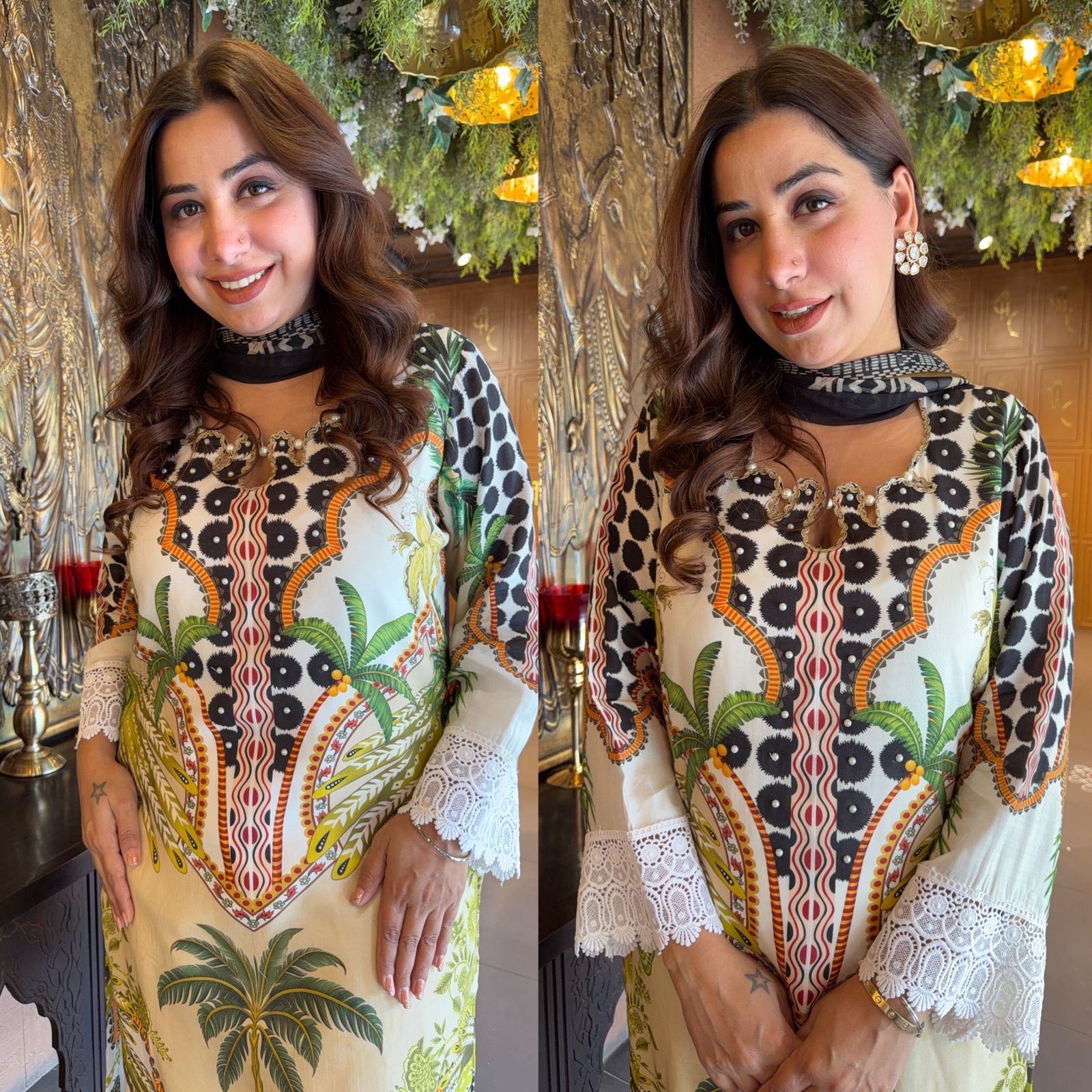 Tropical Printed Statement three piece Readymade set