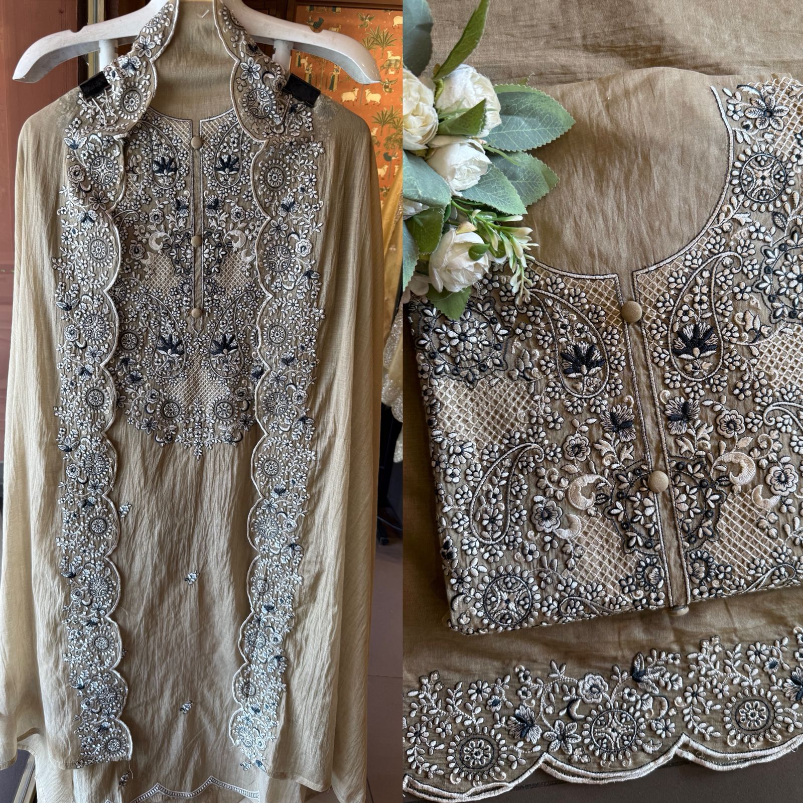 Floral and paisley motif  Suit