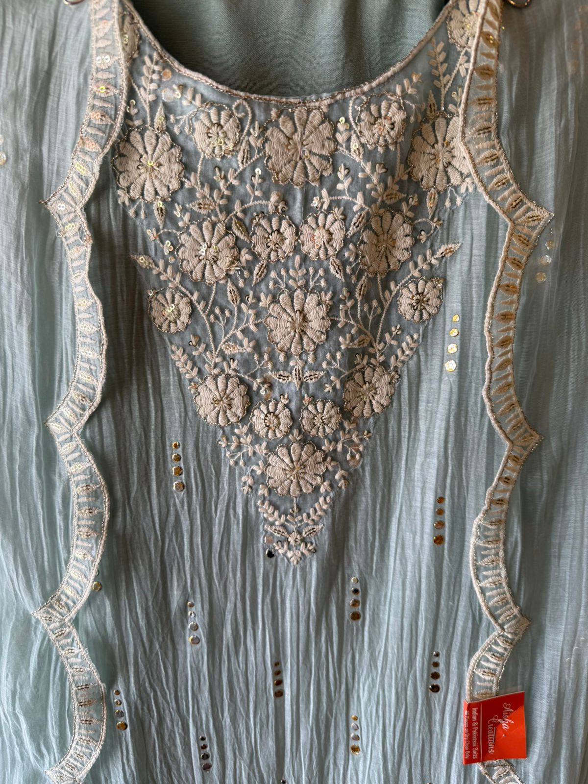 Floral embroidery soothing suit set