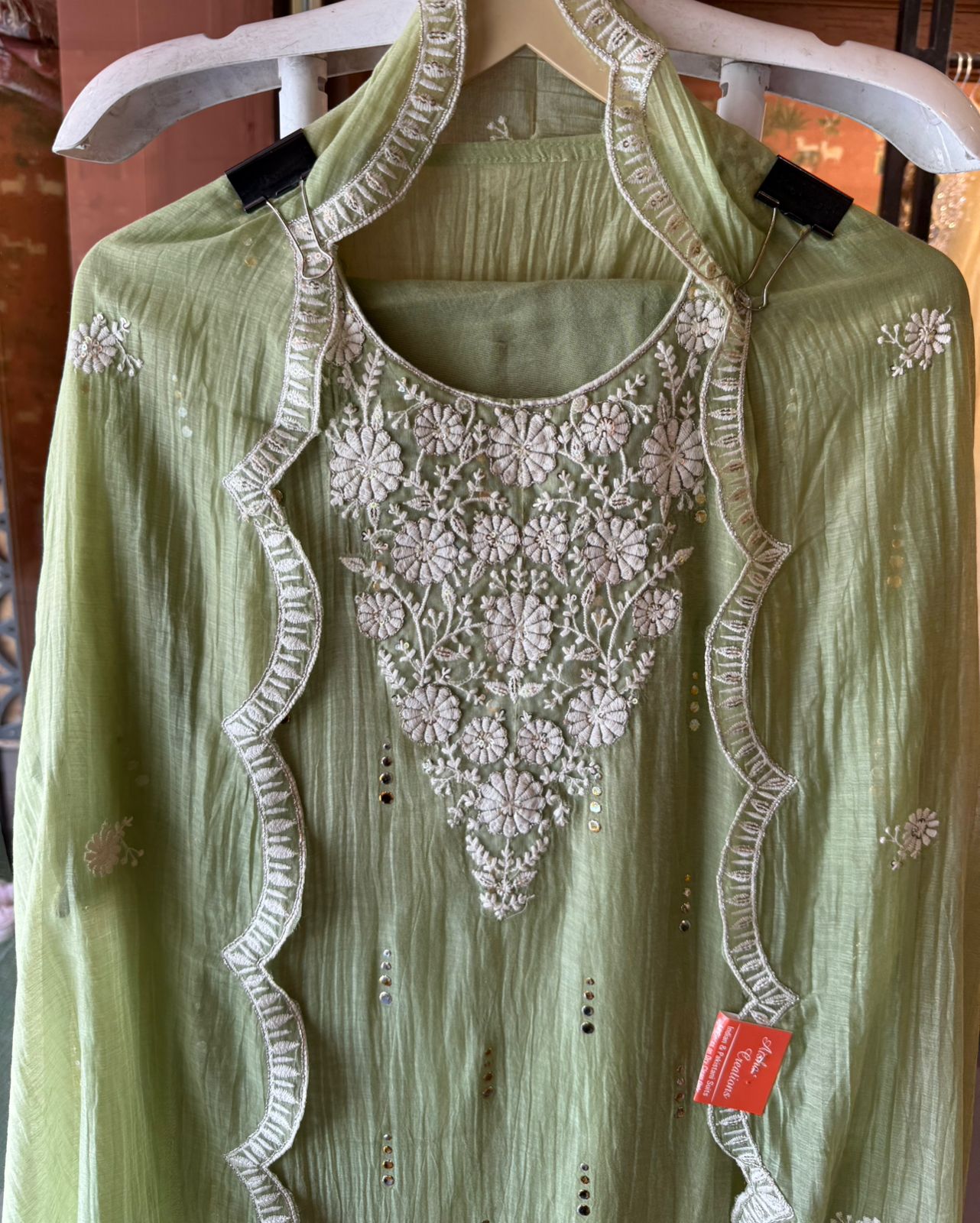 Floral embroidery soothing suit set