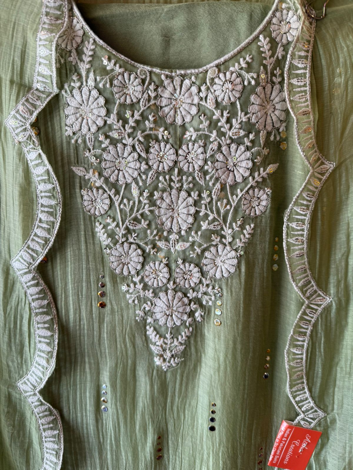 Floral embroidery soothing suit set