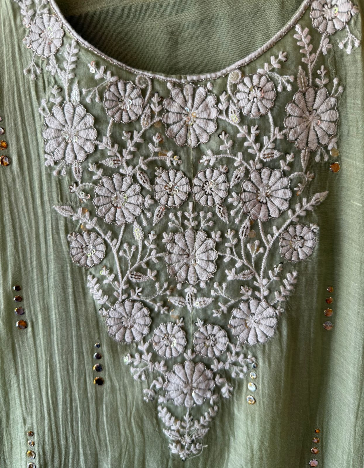 Floral embroidery soothing suit set