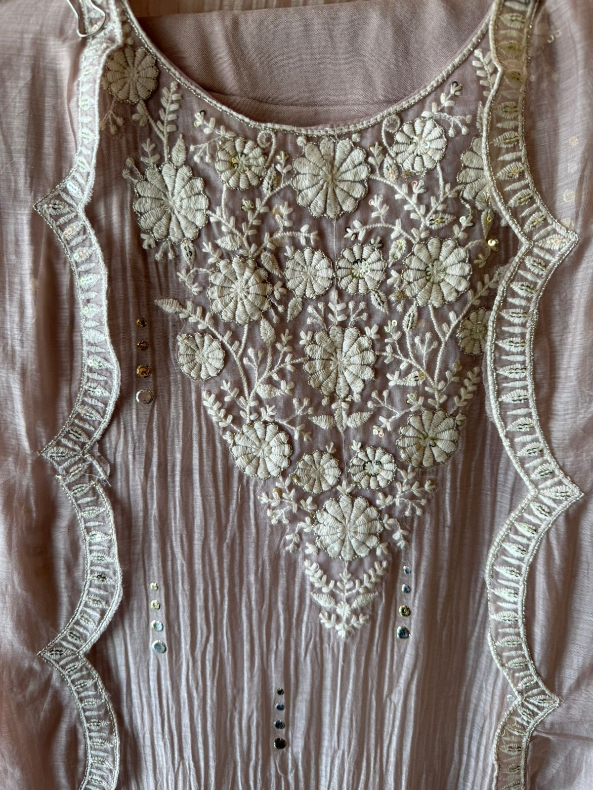 Floral embroidery soothing suit set